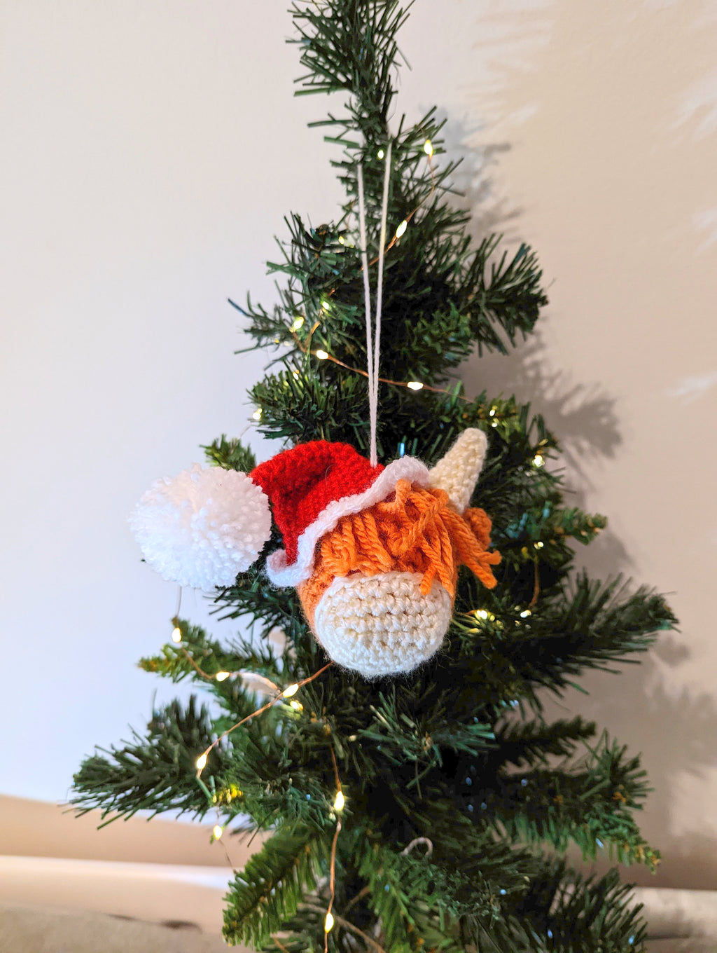 Highland cow crochet bauble, novelty bauble christmas tree decoration