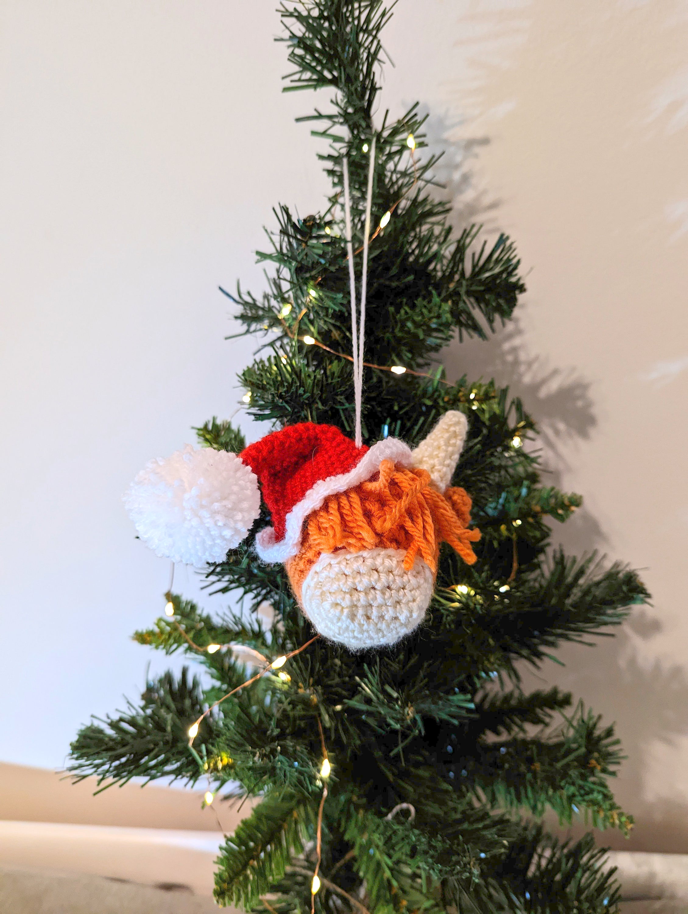 Highland cow crochet bauble, novelty bauble christmas tree decoration