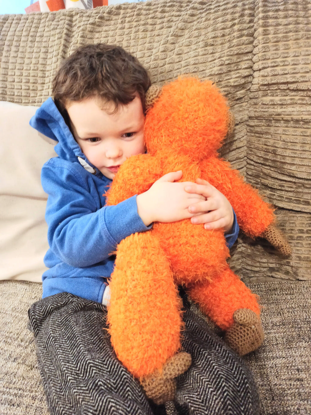 Large cuddly orangutan, donation to charity, soft toy, large stuffed animal,
