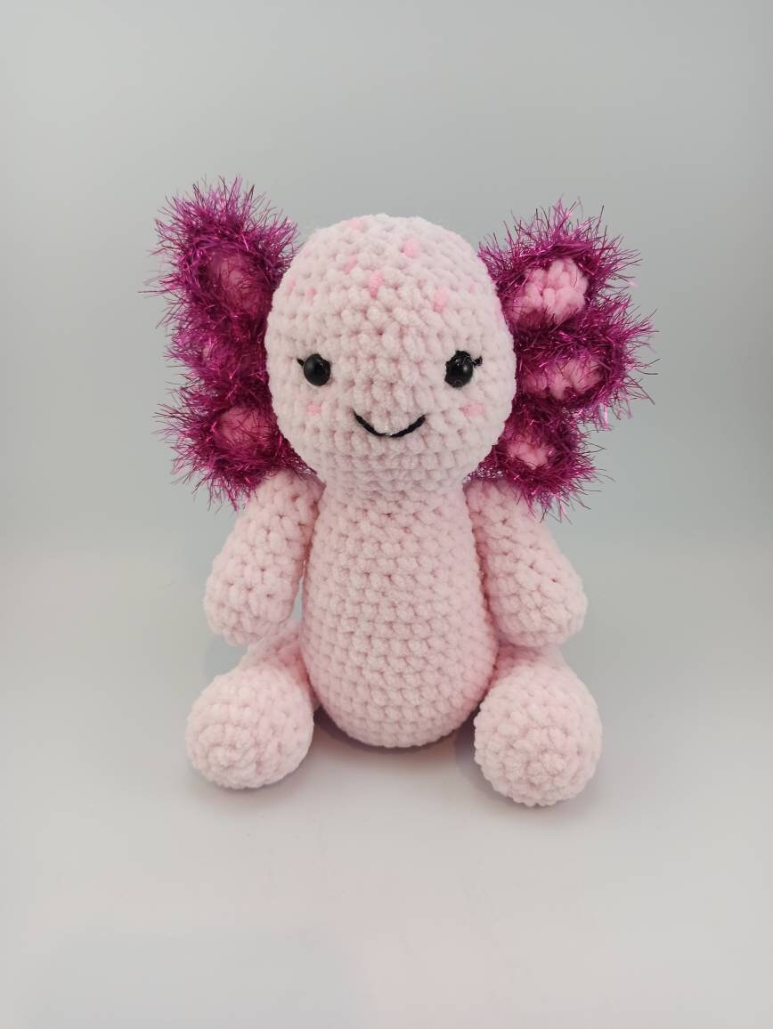Cuddly axolotl, soft toy, crochet stuffed animal, plushies,