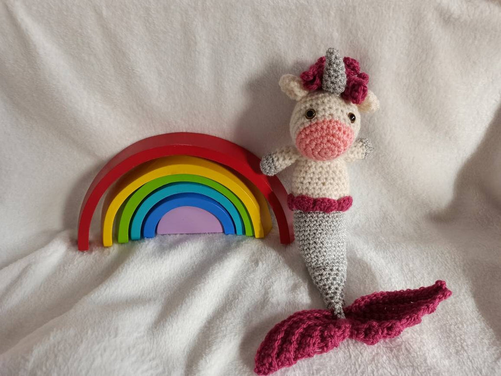 Mermacorn - Mermaid Unicorn- Small cuddly soft crochet toy, plushies, softies, plush