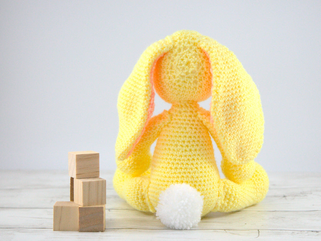 Crochet Rabbit Plush: Yellow Bunny Stuffed Animal, Nursery Decor