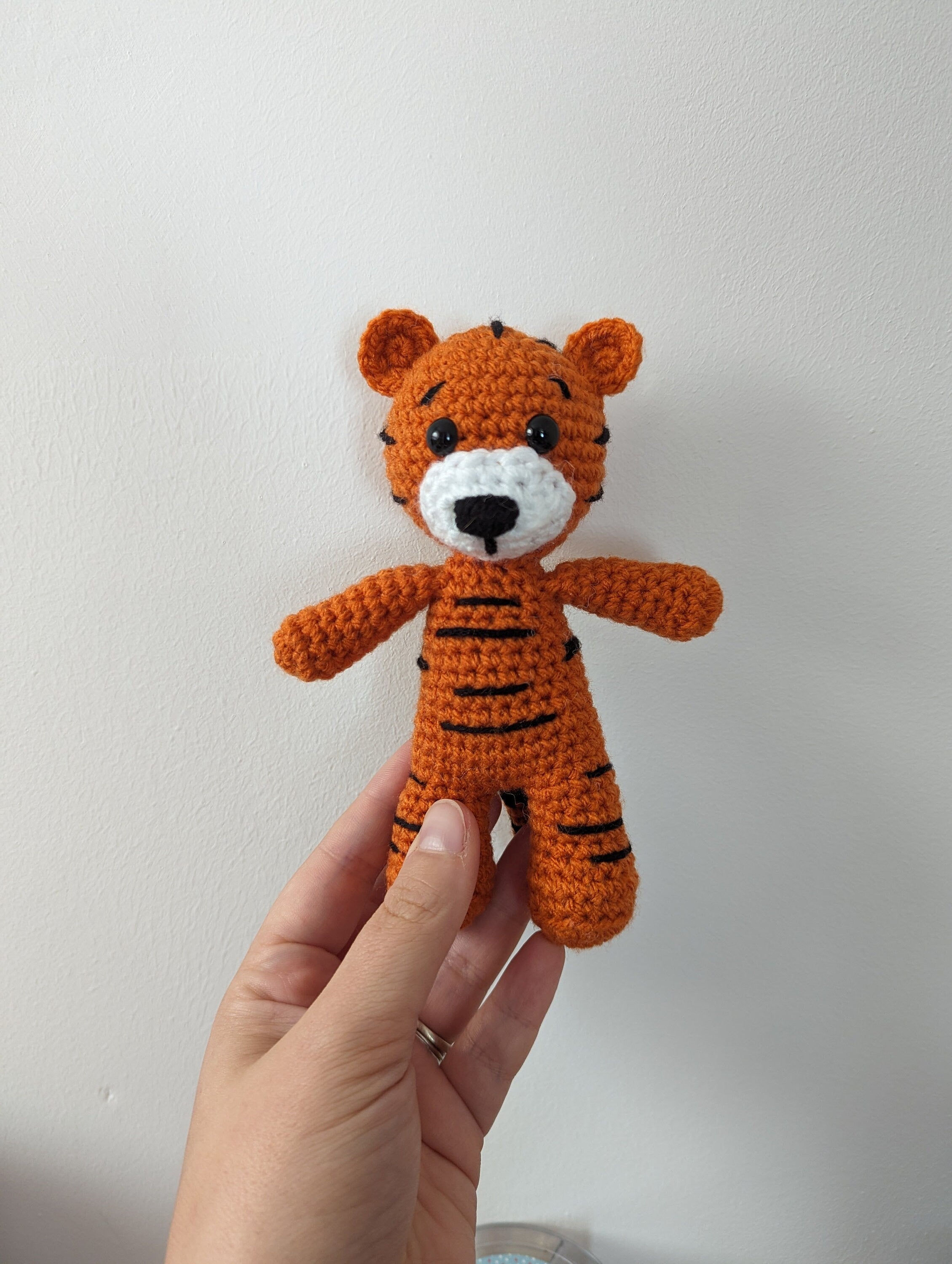 Crochet Tiger Plush Toy: Handmade Acrylic Cuddly Softie