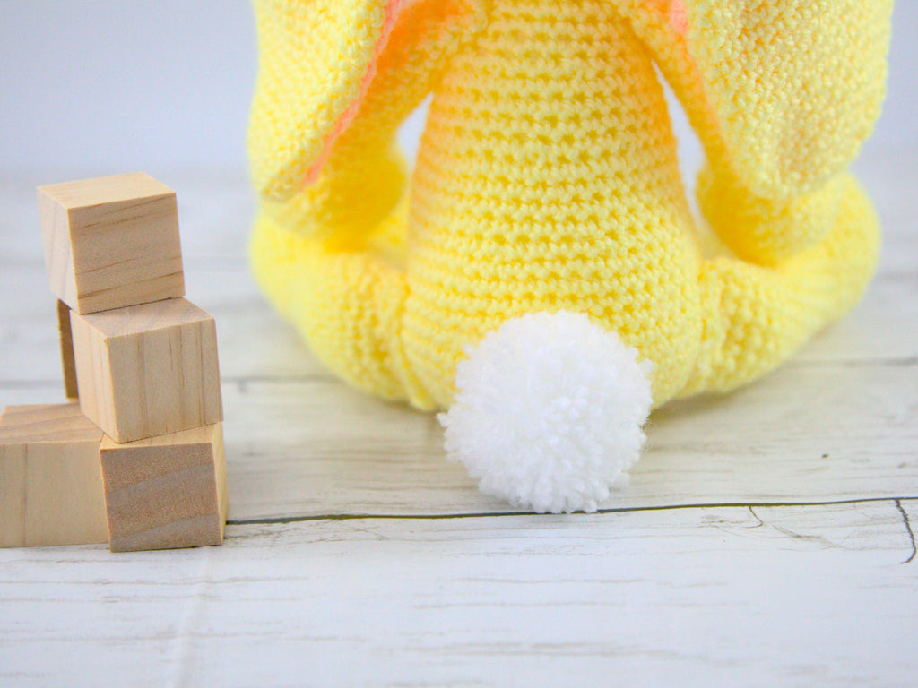 Crochet Rabbit Plush: Yellow Bunny Stuffed Animal, Nursery Decor