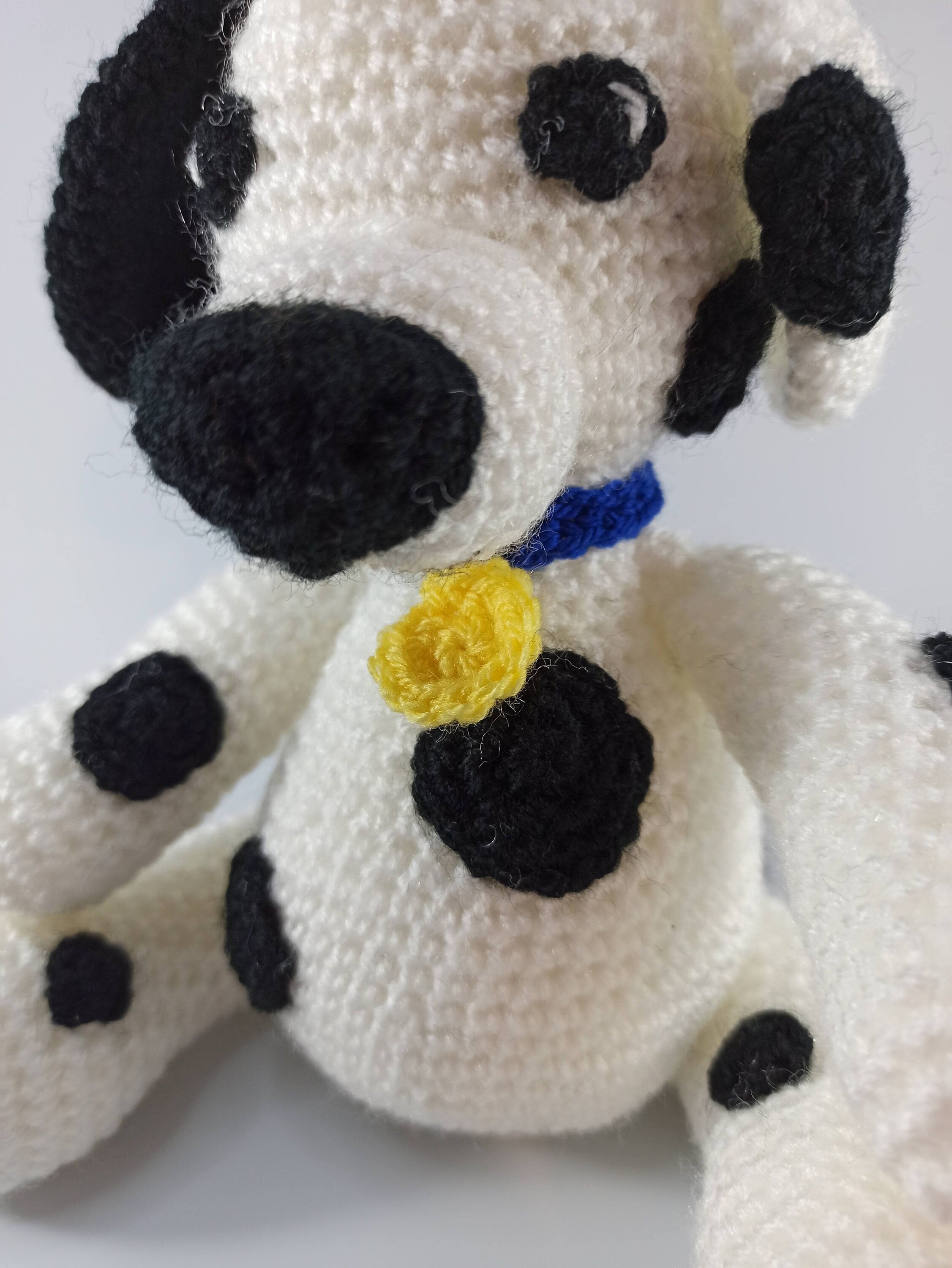 Crochet Dalmation soft toy, dog cuddly toy, stuffed animal, plush gift