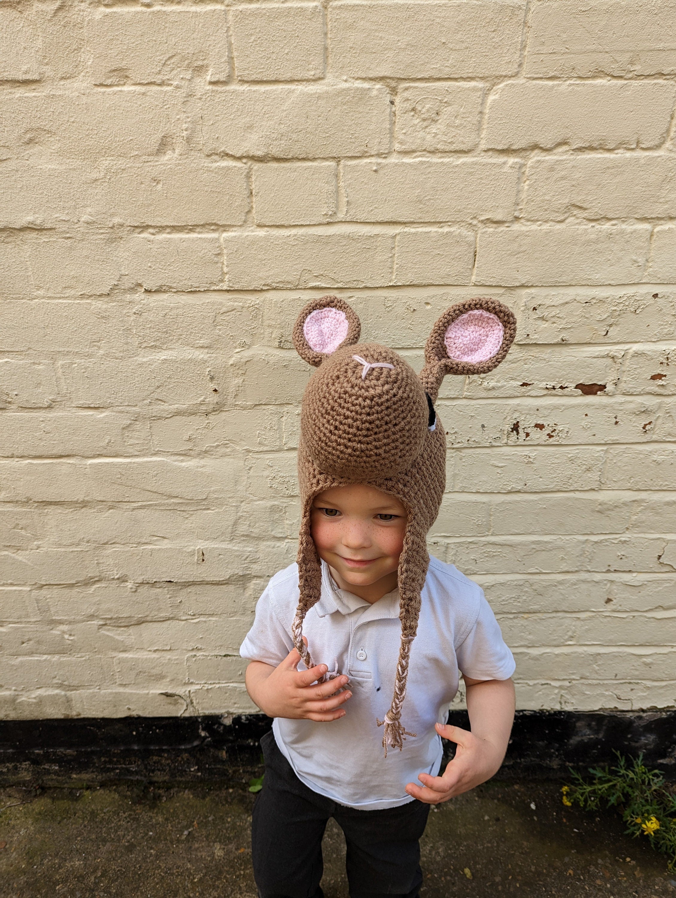 Crochet Hare rabbit hat, winter novelty hat, newborn, child, toddler, adult sizes
