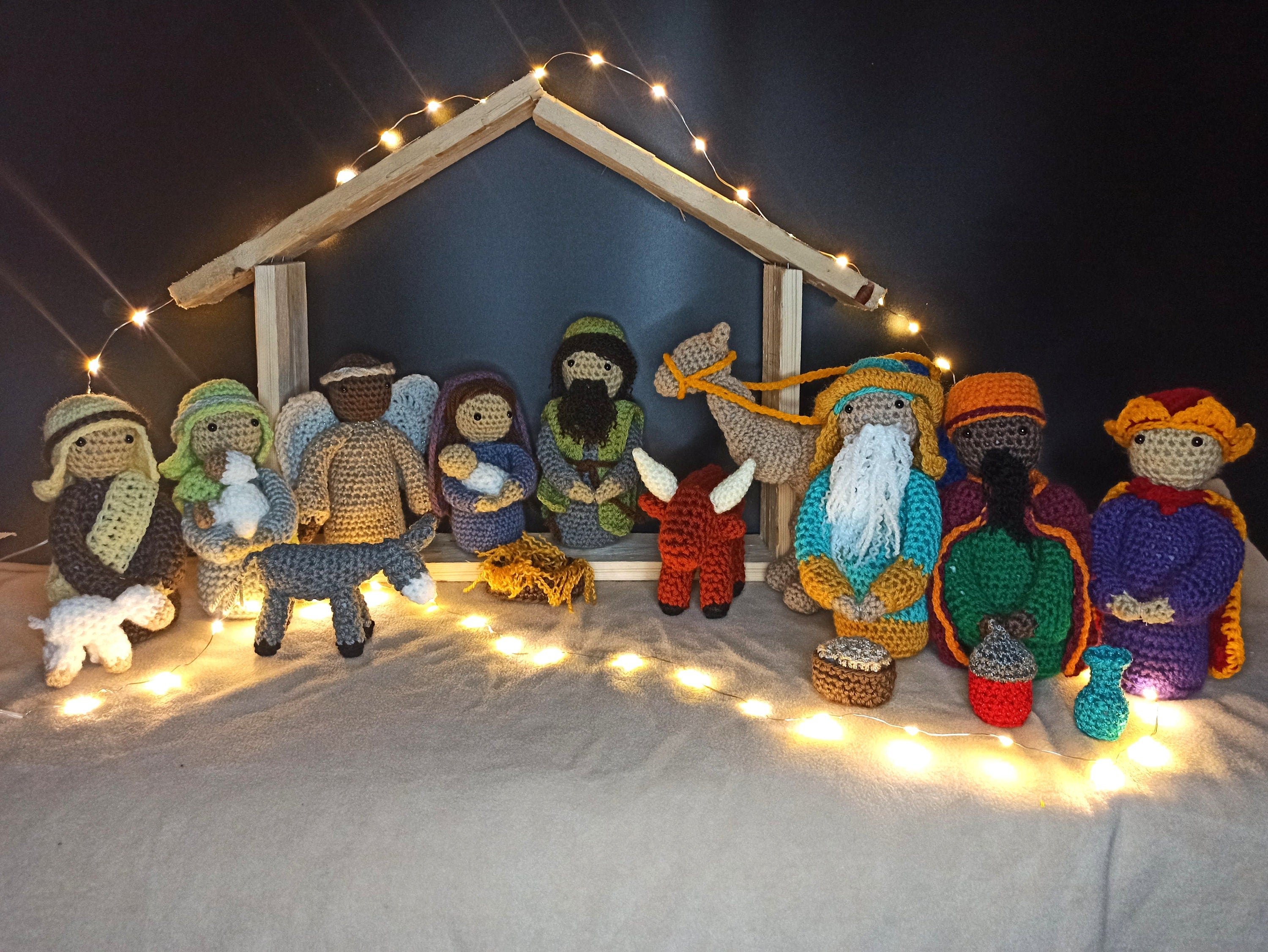 Crochet Nativity Set: Mary, Joseph, Jesus, Wise Men, Shepherds
