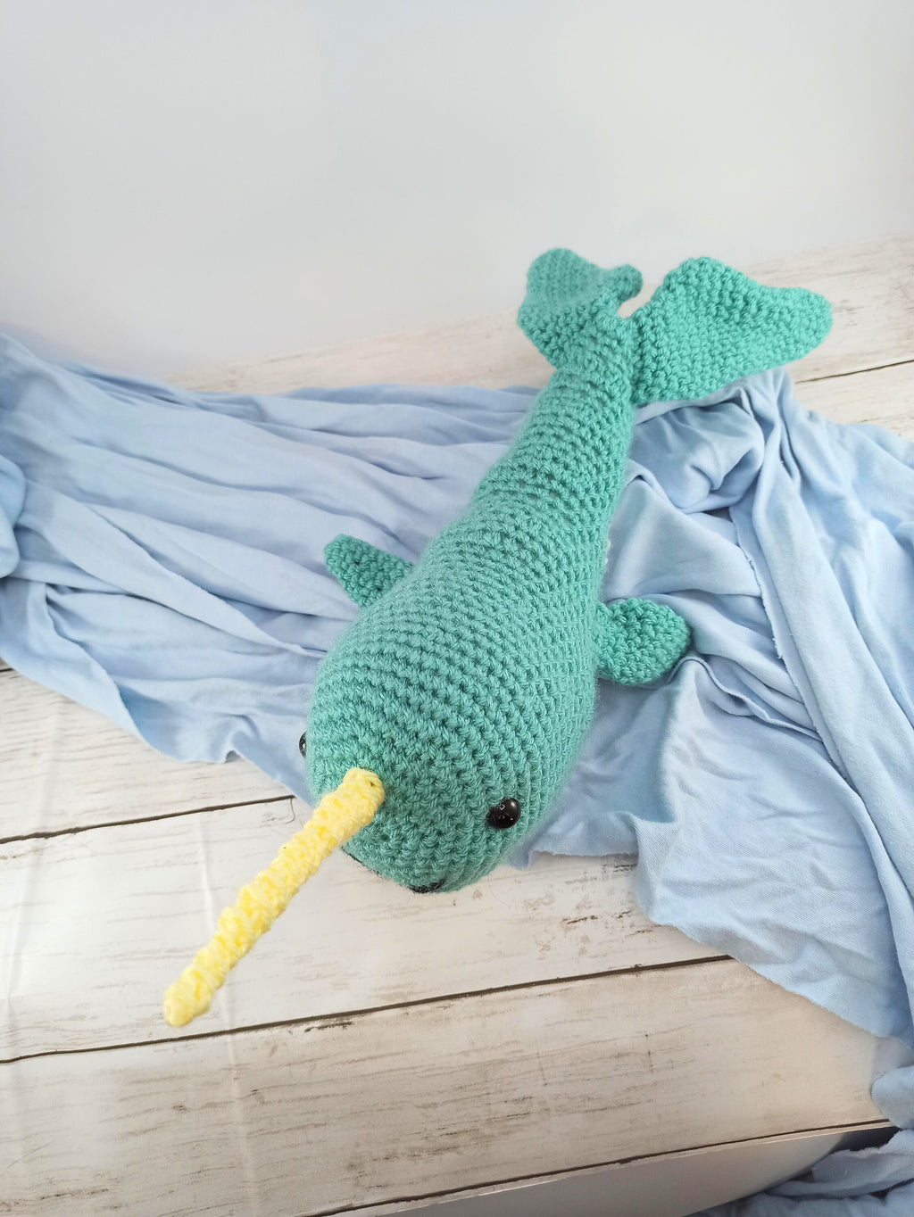 Crochet Narwhal Plush: Handmade Stuffed Sea Creature Toy