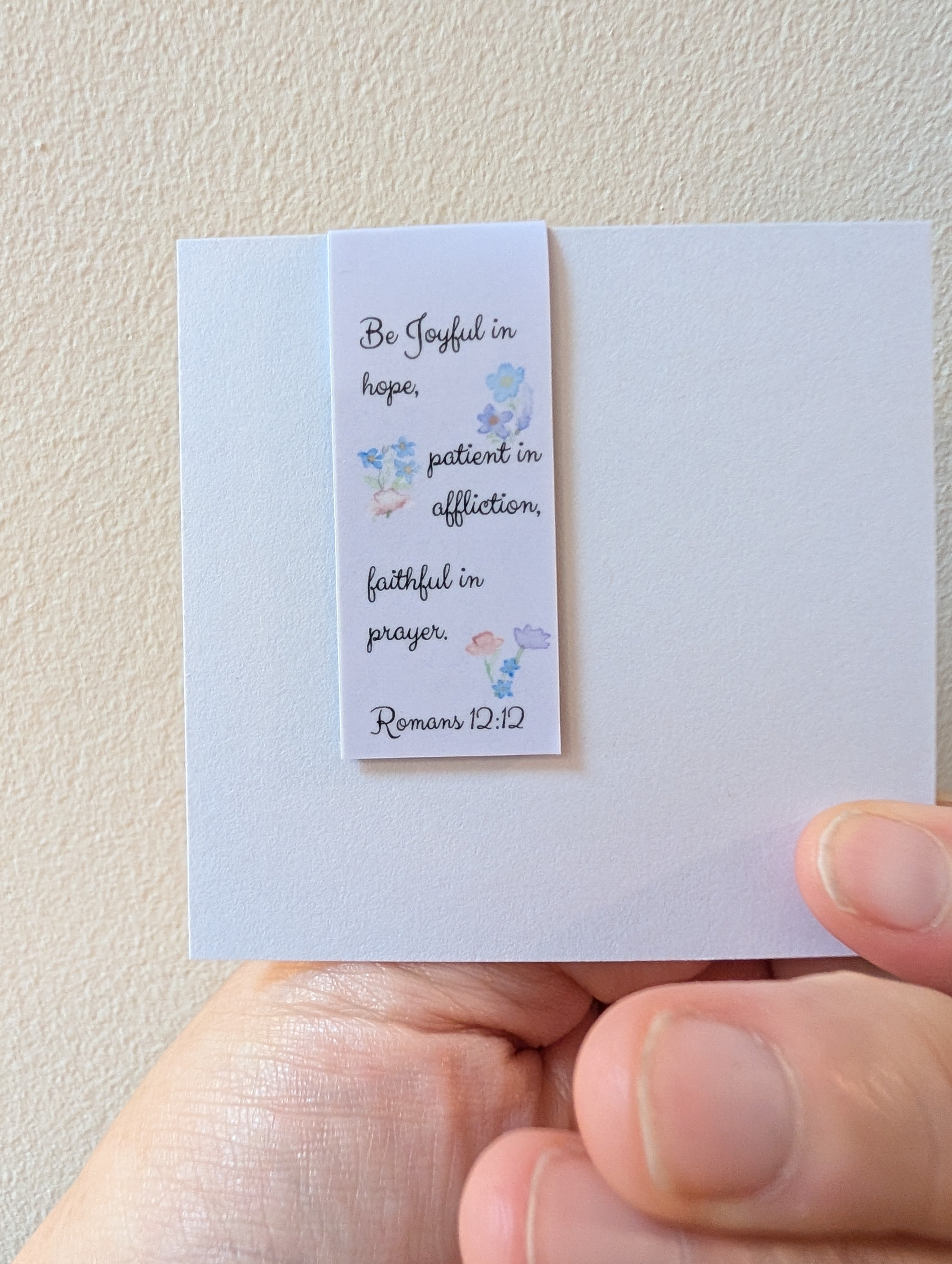 Floral cross magnetic bookmark with bible verse on the back