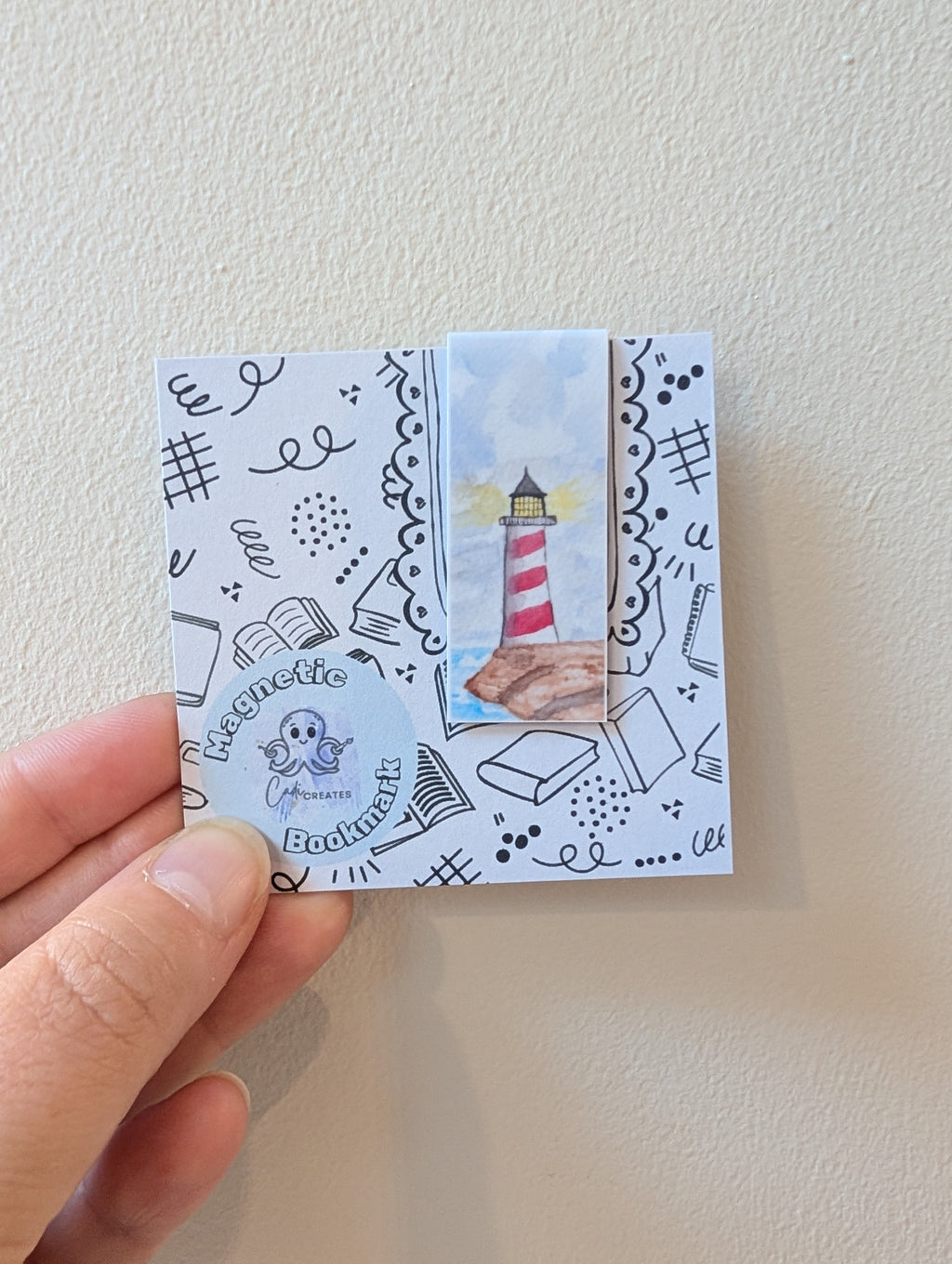 Lighthouse magnetic bookmark with bible verse on the back