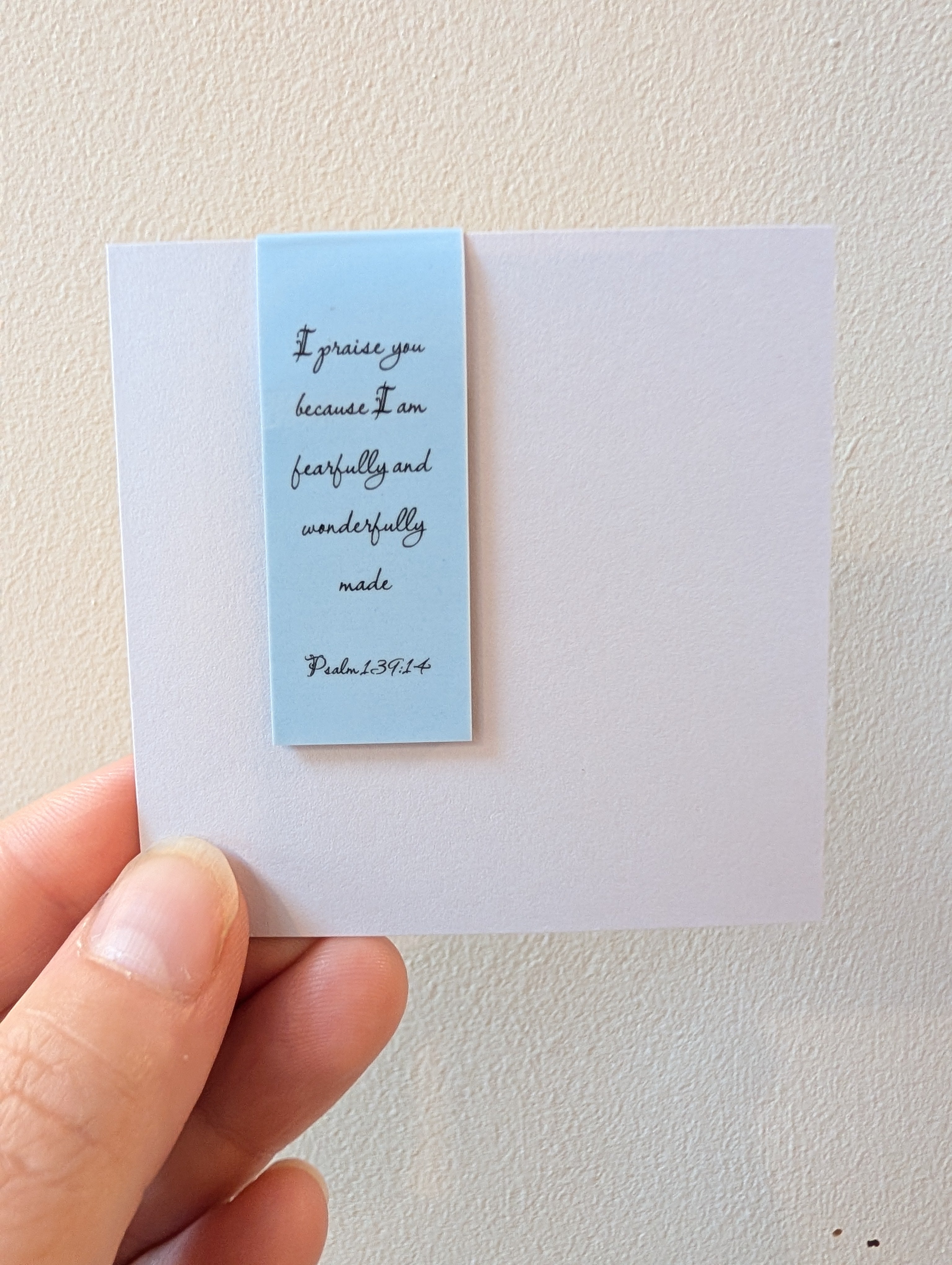 Cherry blossom magnetic bookmark with bible verse on the back