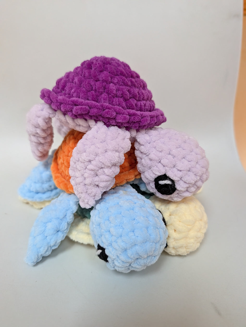 Cuddly turtle soft toy, crocheted and handmade in UK