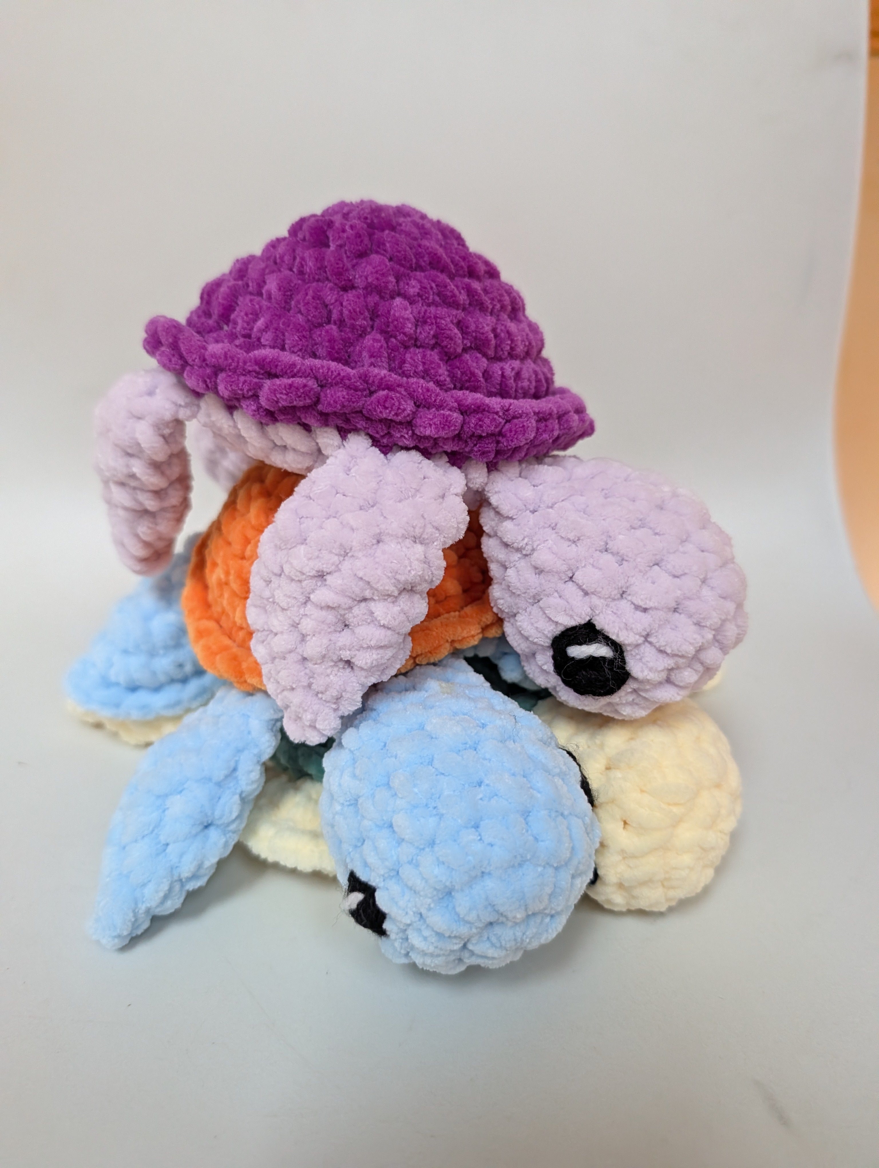 Cuddly turtle soft toy, crocheted and handmade in UK