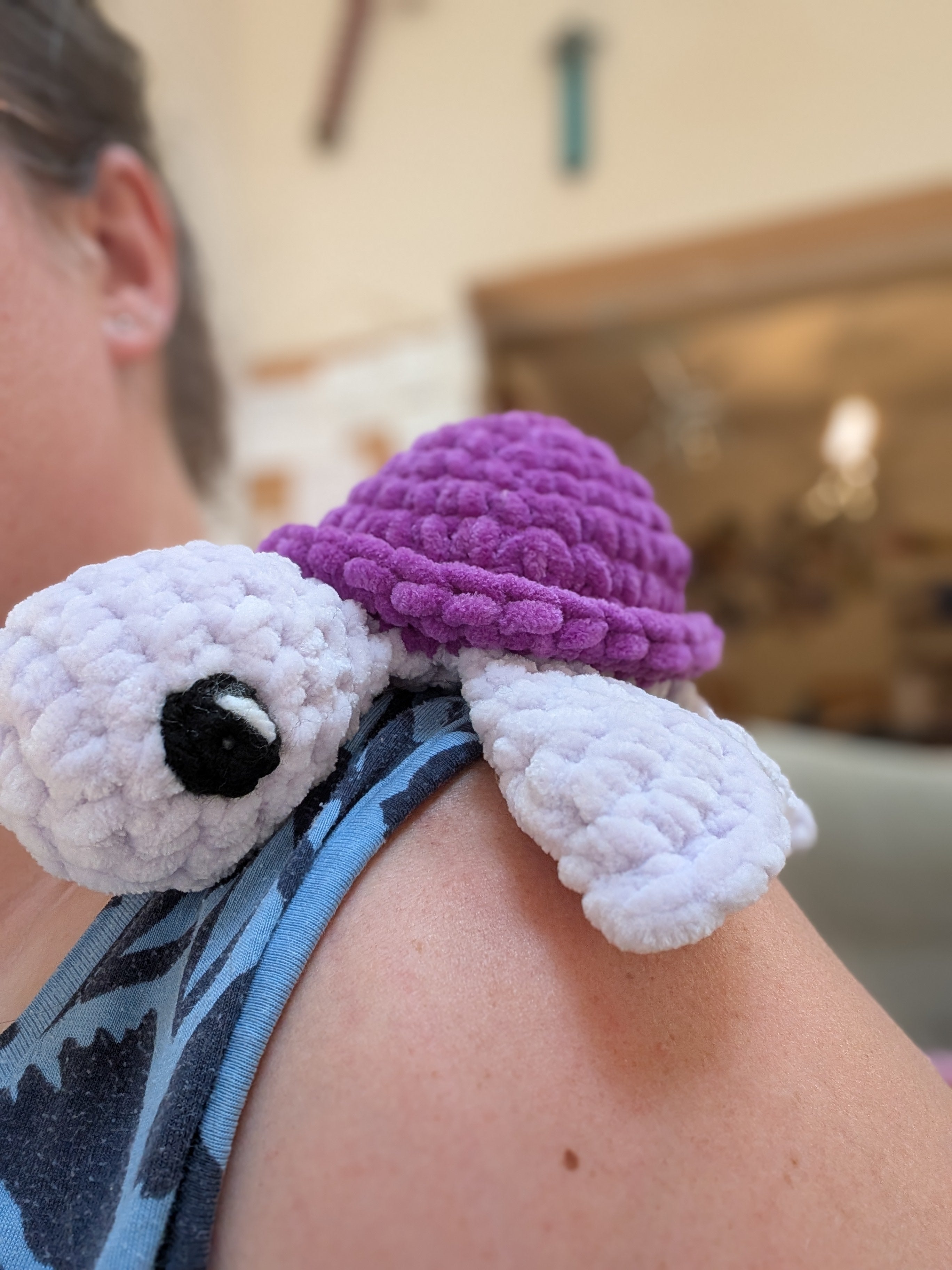Cuddly turtle soft toy, crocheted and handmade in UK