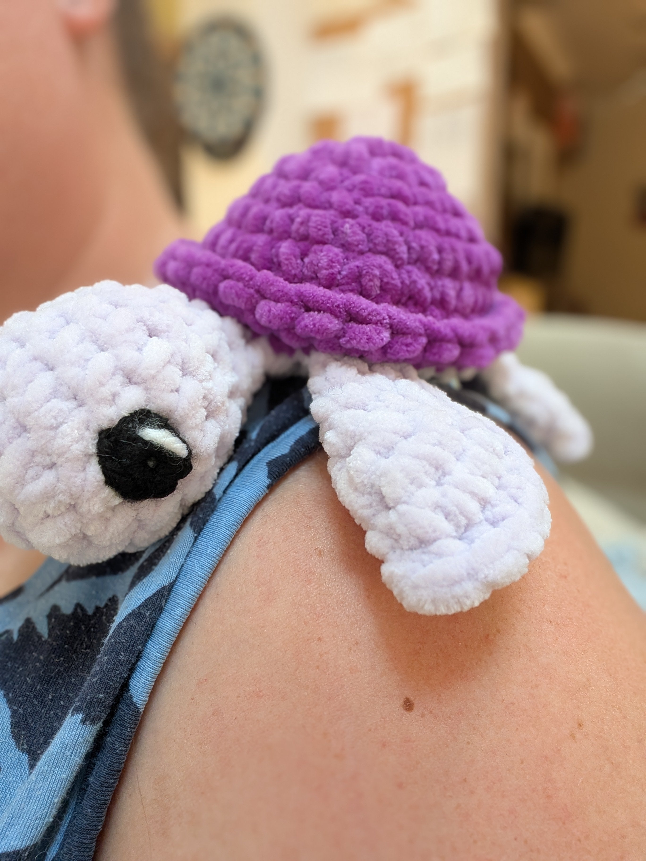 Cuddly turtle soft toy, crocheted and handmade in UK