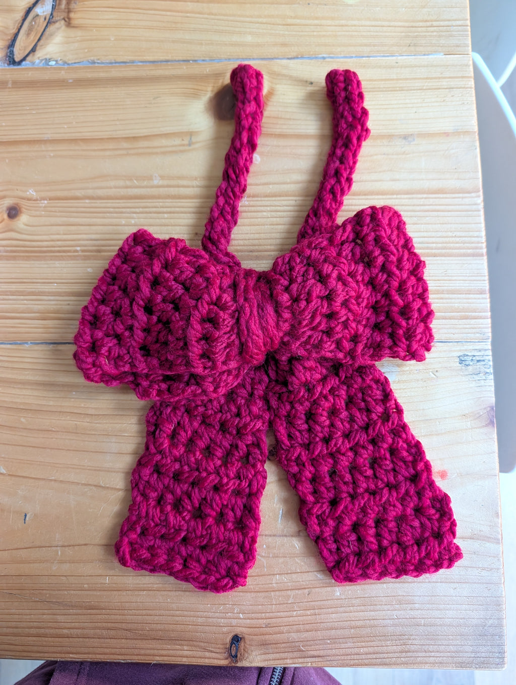 Chunky Crochet Tie-On Bow, Multiway Hanging Chair Back Bow,