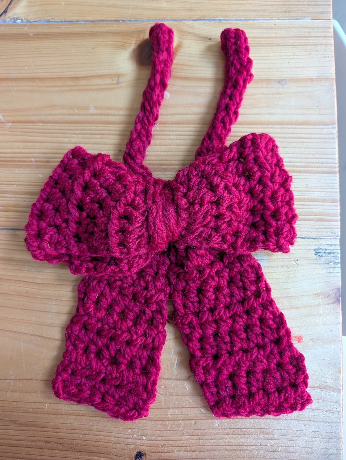 Chunky Crochet Tie-On Bow, Multiway Hanging Chair Back Bow,