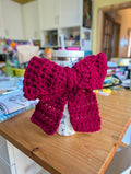Chunky Crochet Tie-On Bow, Multiway Hanging Chair Back Bow,