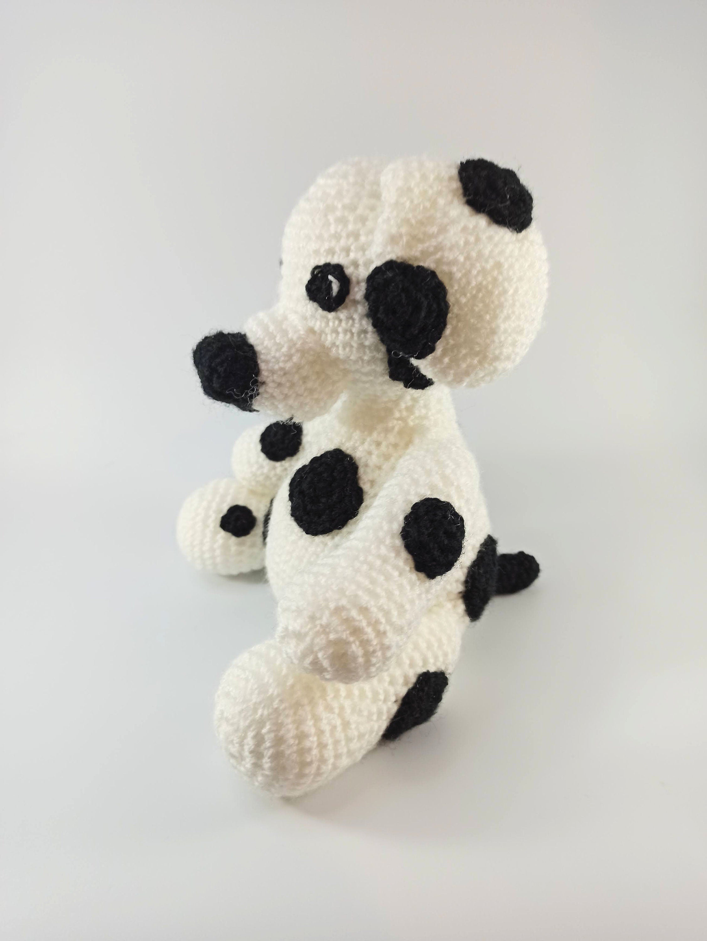 Crochet Dalmation soft toy, dog cuddly toy, stuffed animal, plush gift