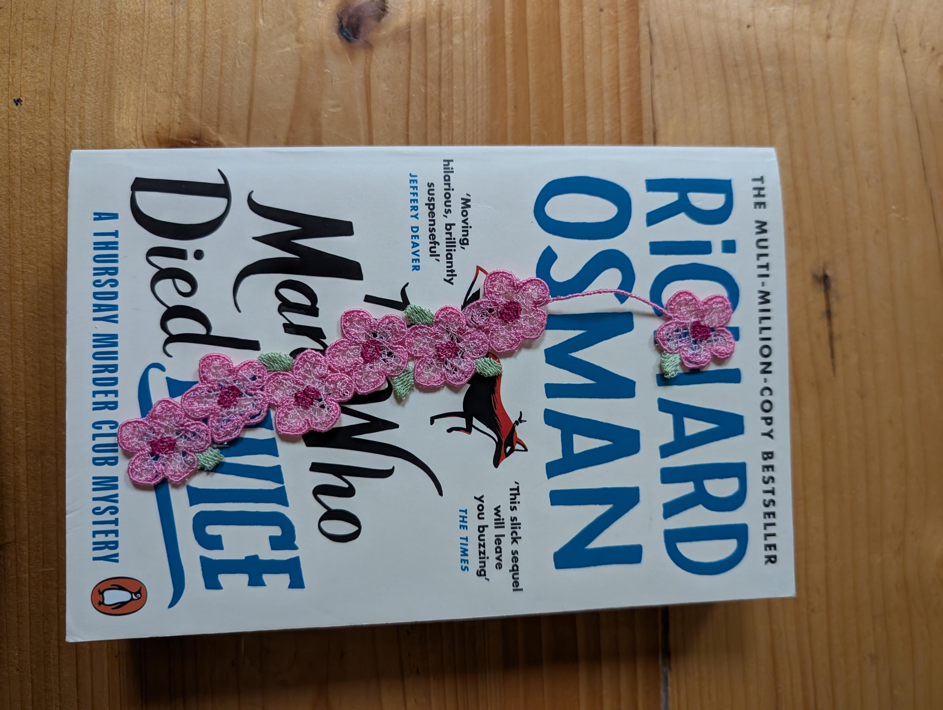 Embroidered Floral Bookmark, Pink Cottagecore Book Lover Gift machine embroidery