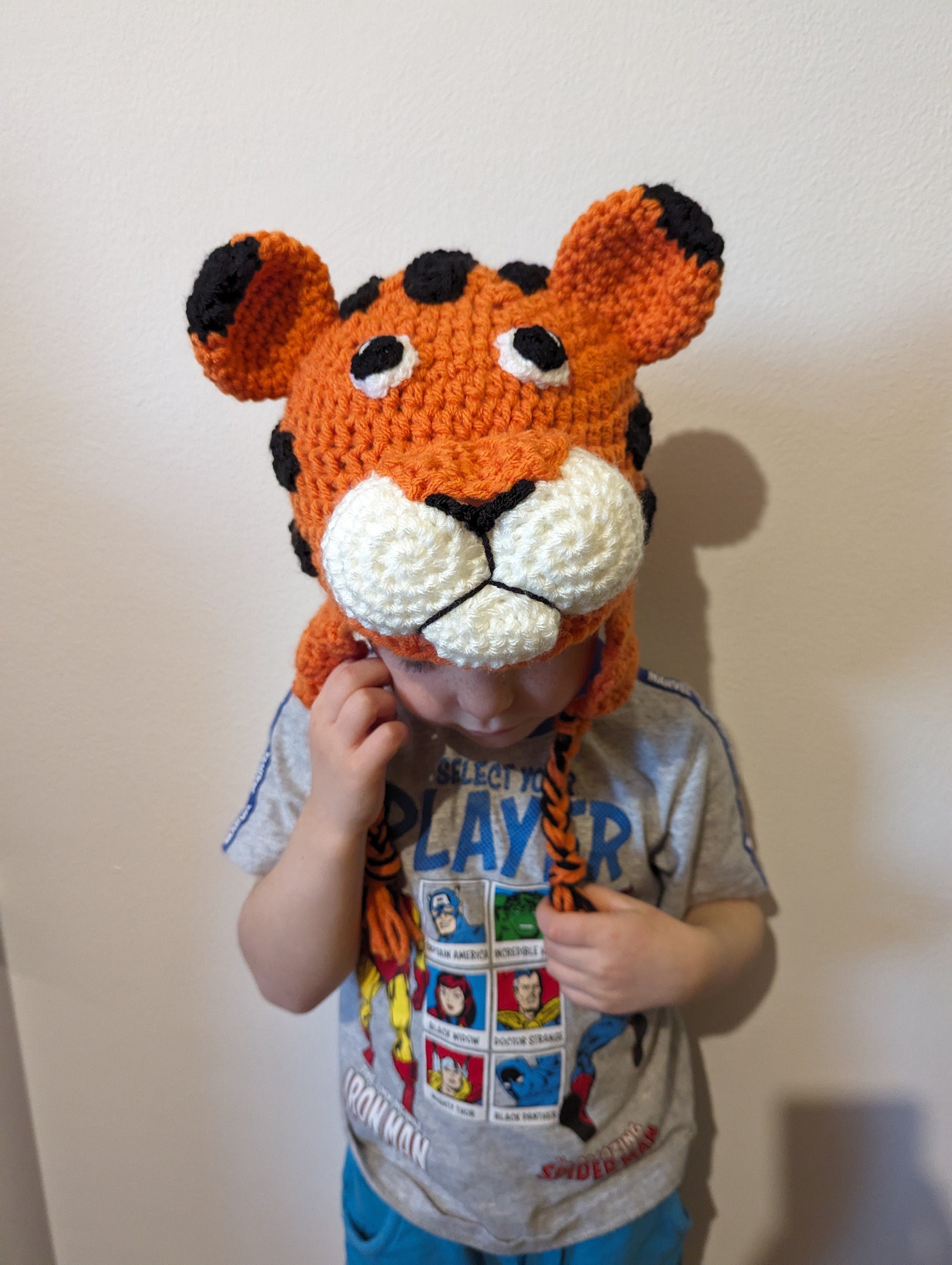 Crochet tiger hat, winter novelty hat, newborn, child, toddler, adult sizes