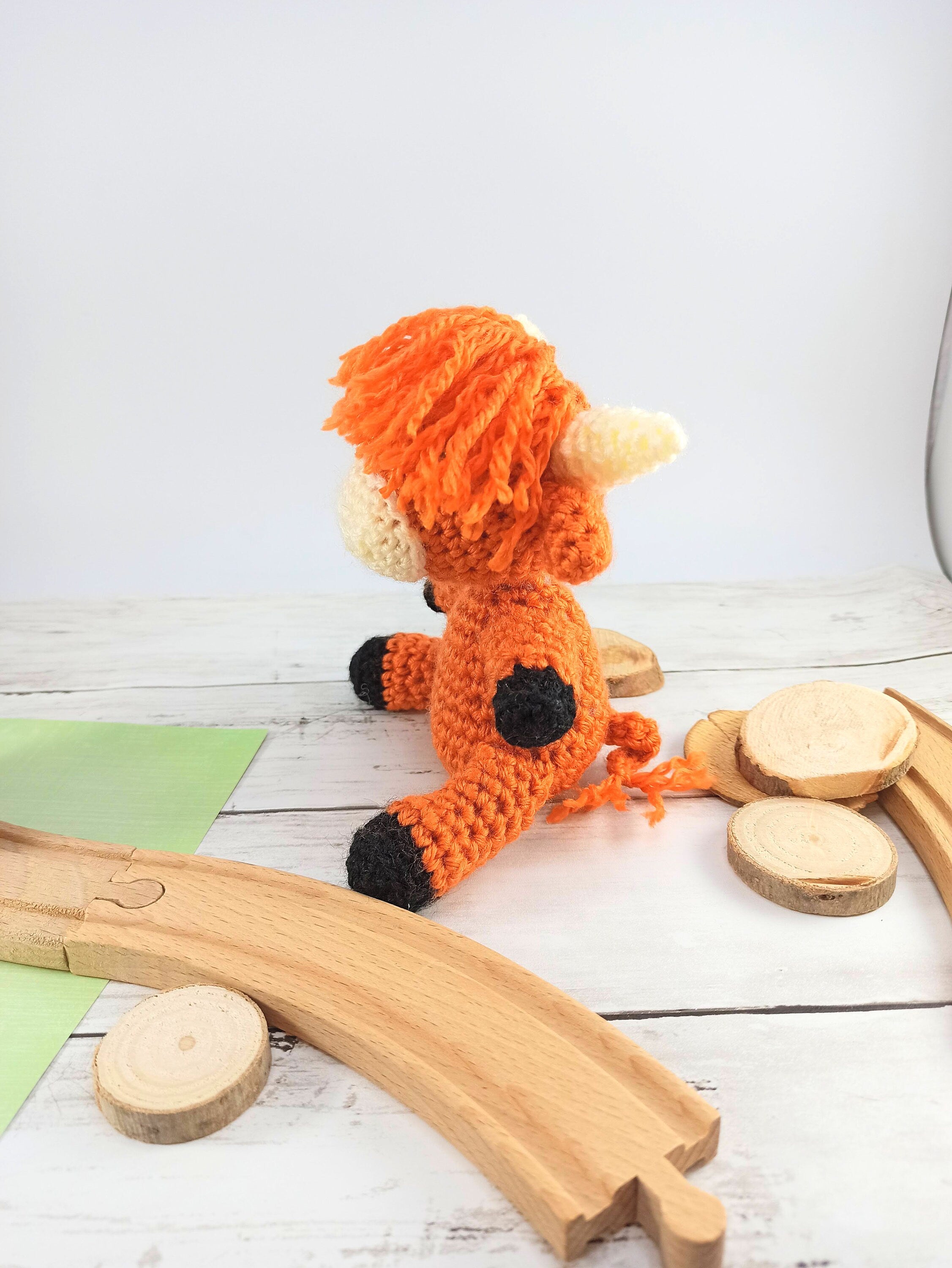 Crochet Highland Cow Plush Toy: Handmade Acrylic Softie