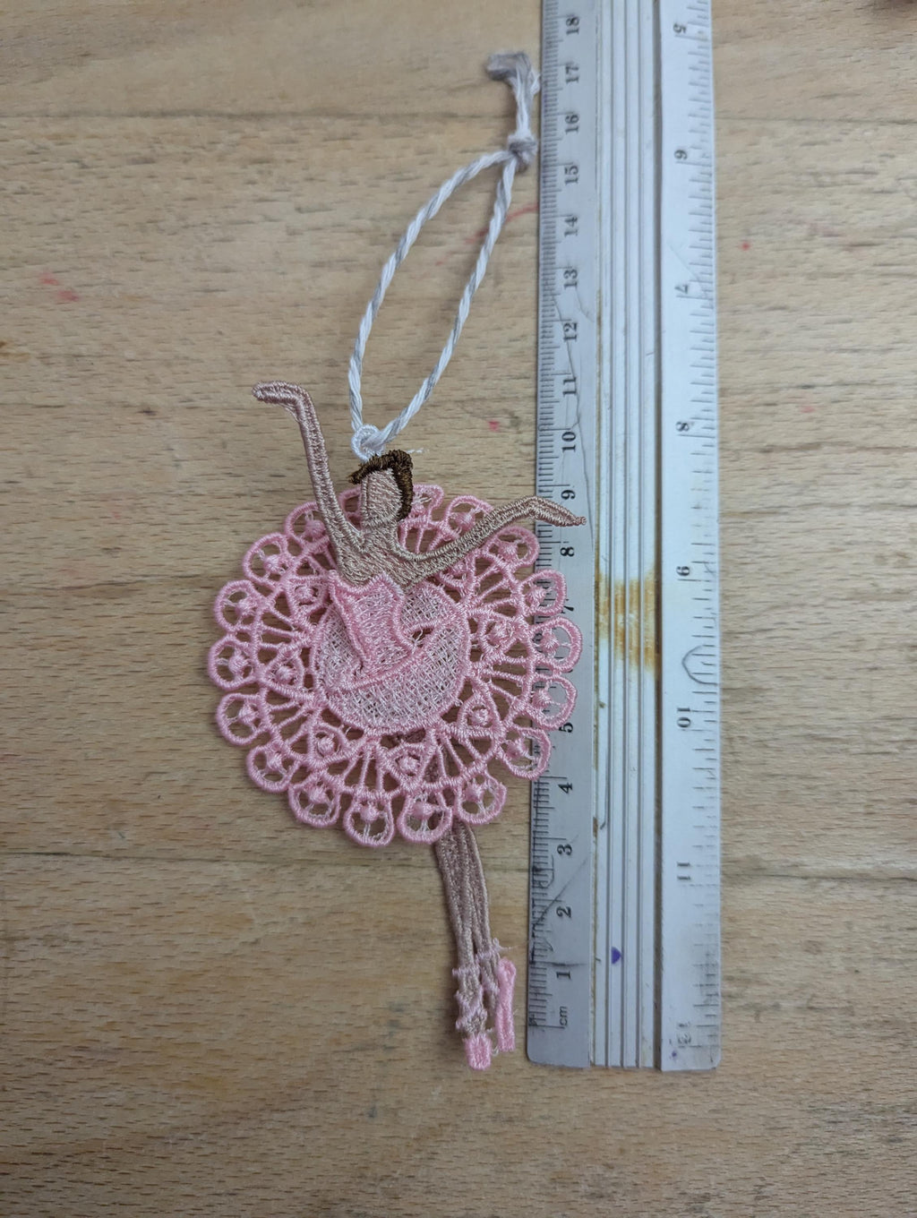 Embroidered Ballerina Ornament: Lacey Hanging Dancer Decoration