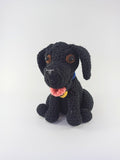 Crochet Labrador dog soft toy, plush stuffed animal, Black lab, personalised gift