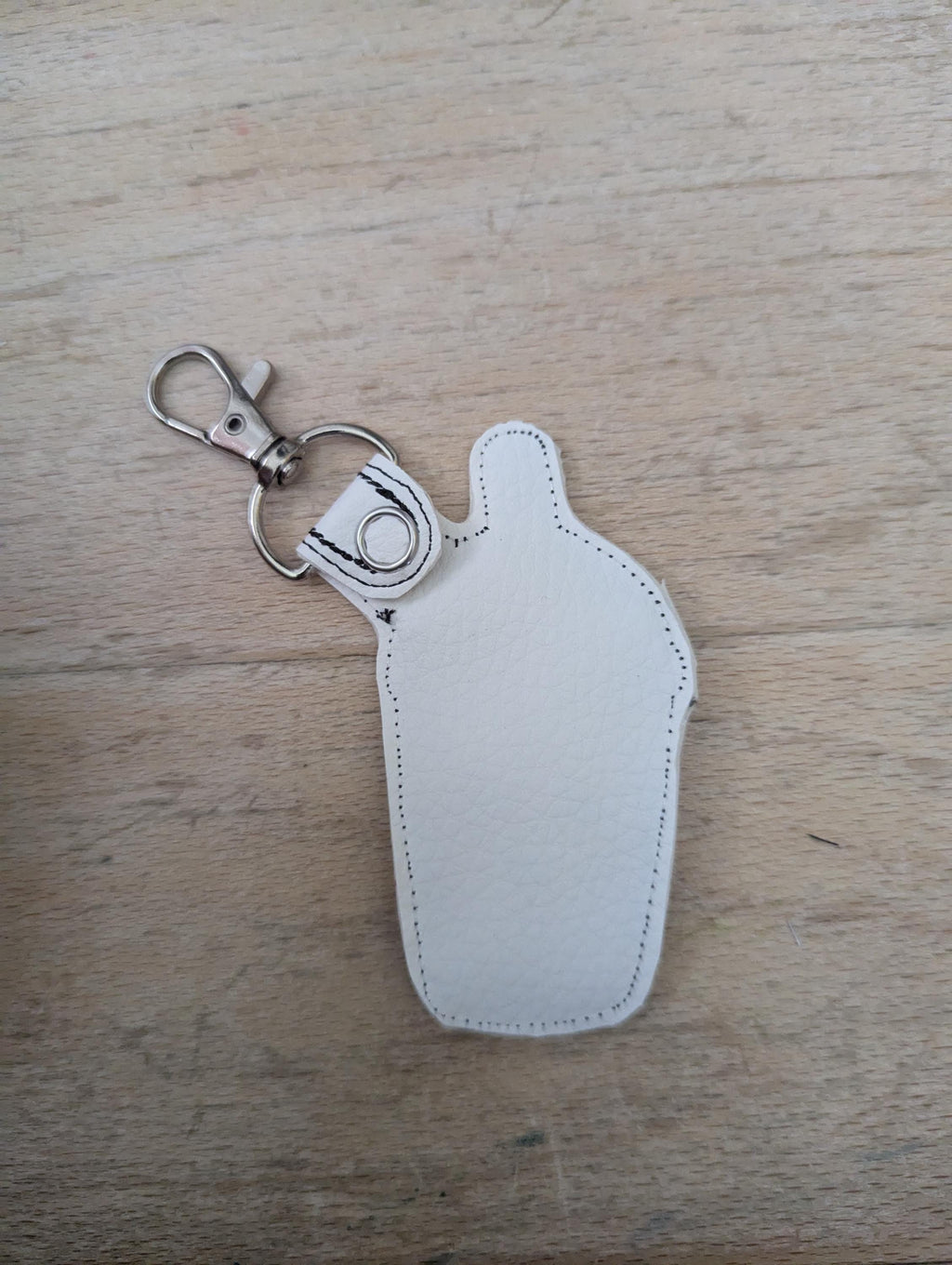 Frappe keychain, machine embroidered keyring
