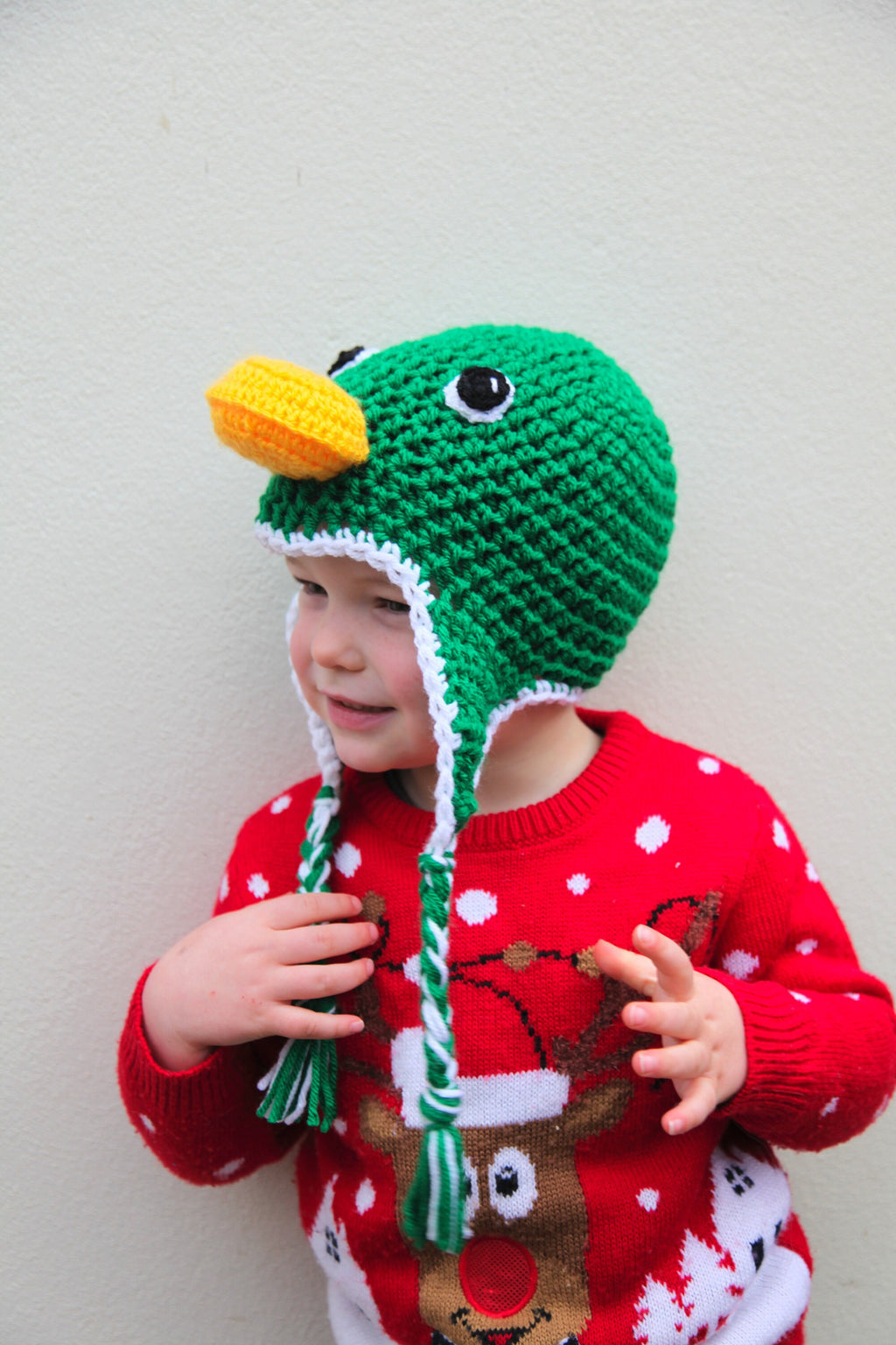 Crochet duck novelty hat, toddler, child, adult sizes, newborn photo prop