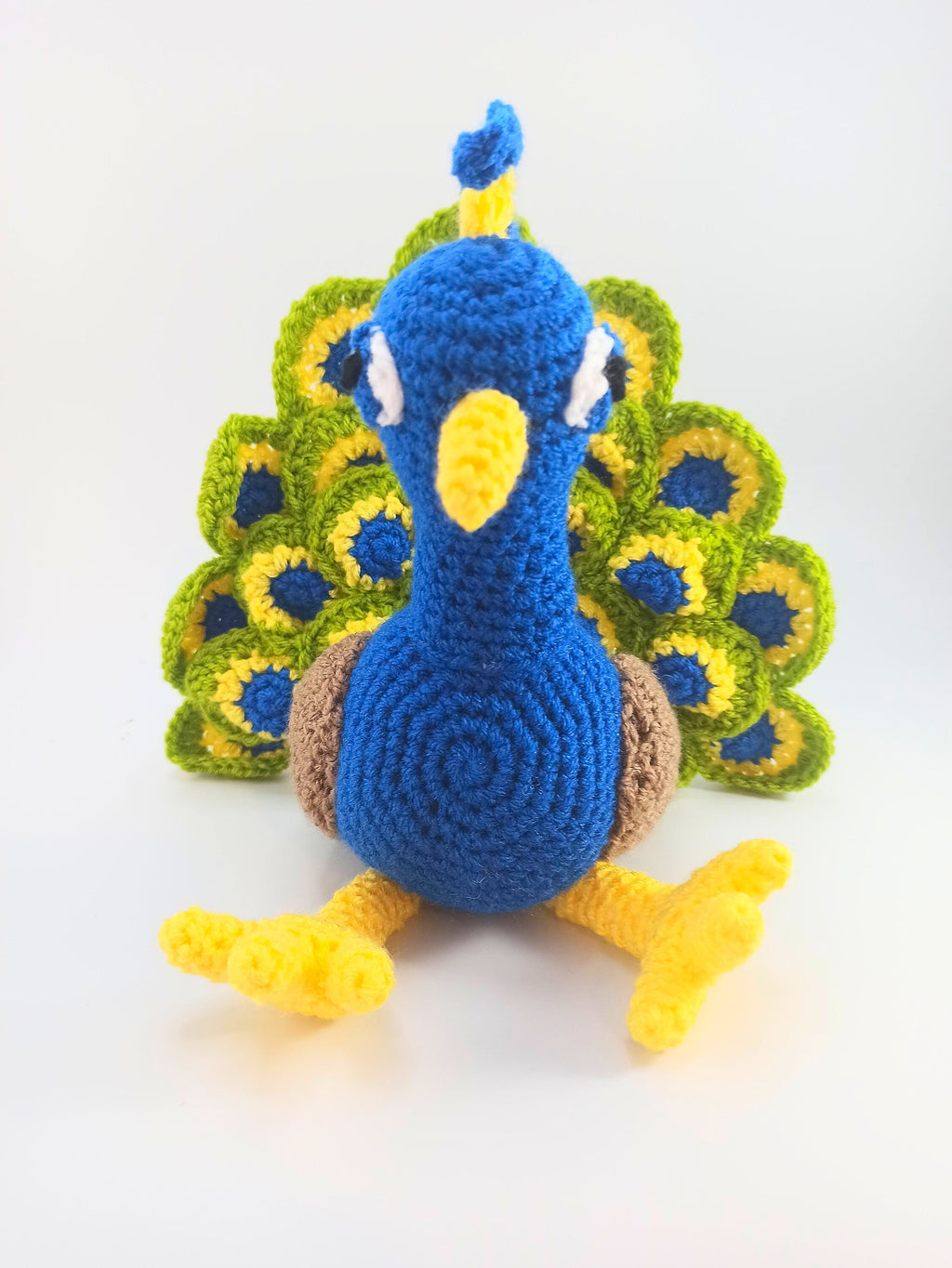 Crochet Peacock Plush Toy: Cuddly Stuffed Animal, Nursery Decor