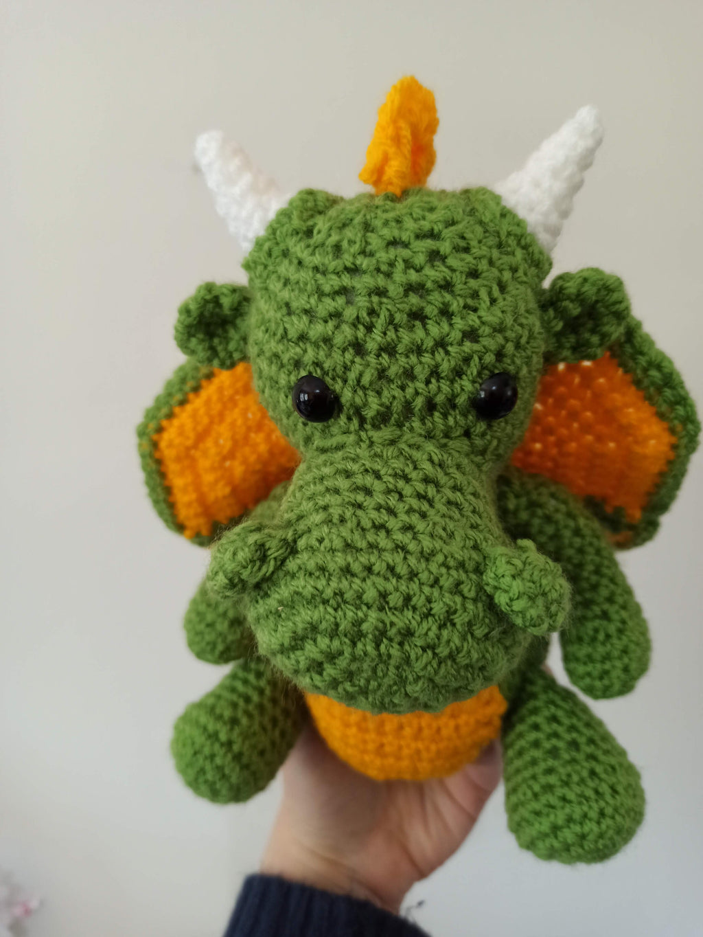 Crochet Dragon Plushie: Handmade Acrylic Yarn Stuffed Animal