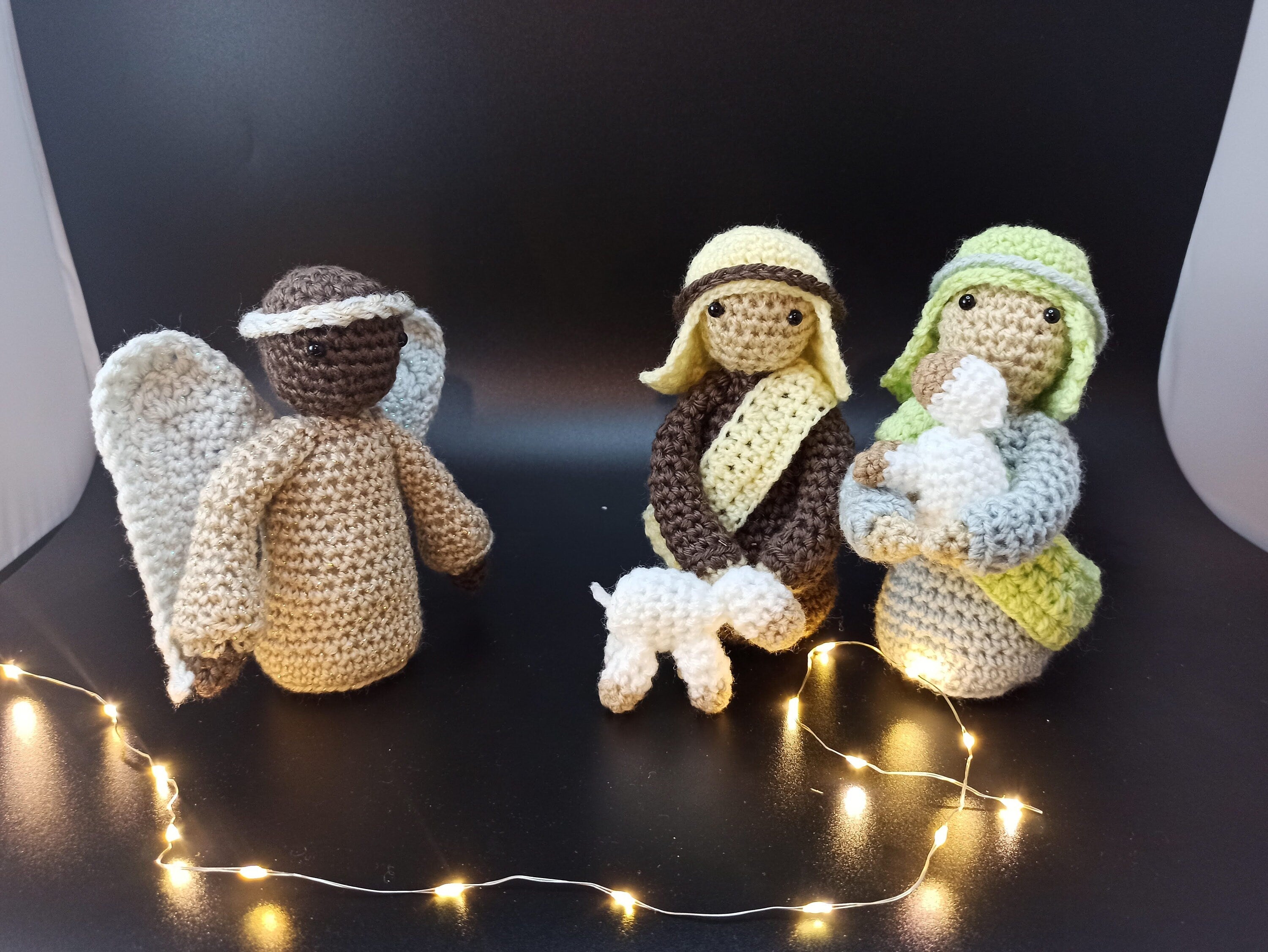Shepherds and angel nativity set first christmas decor decorations holiday festive season