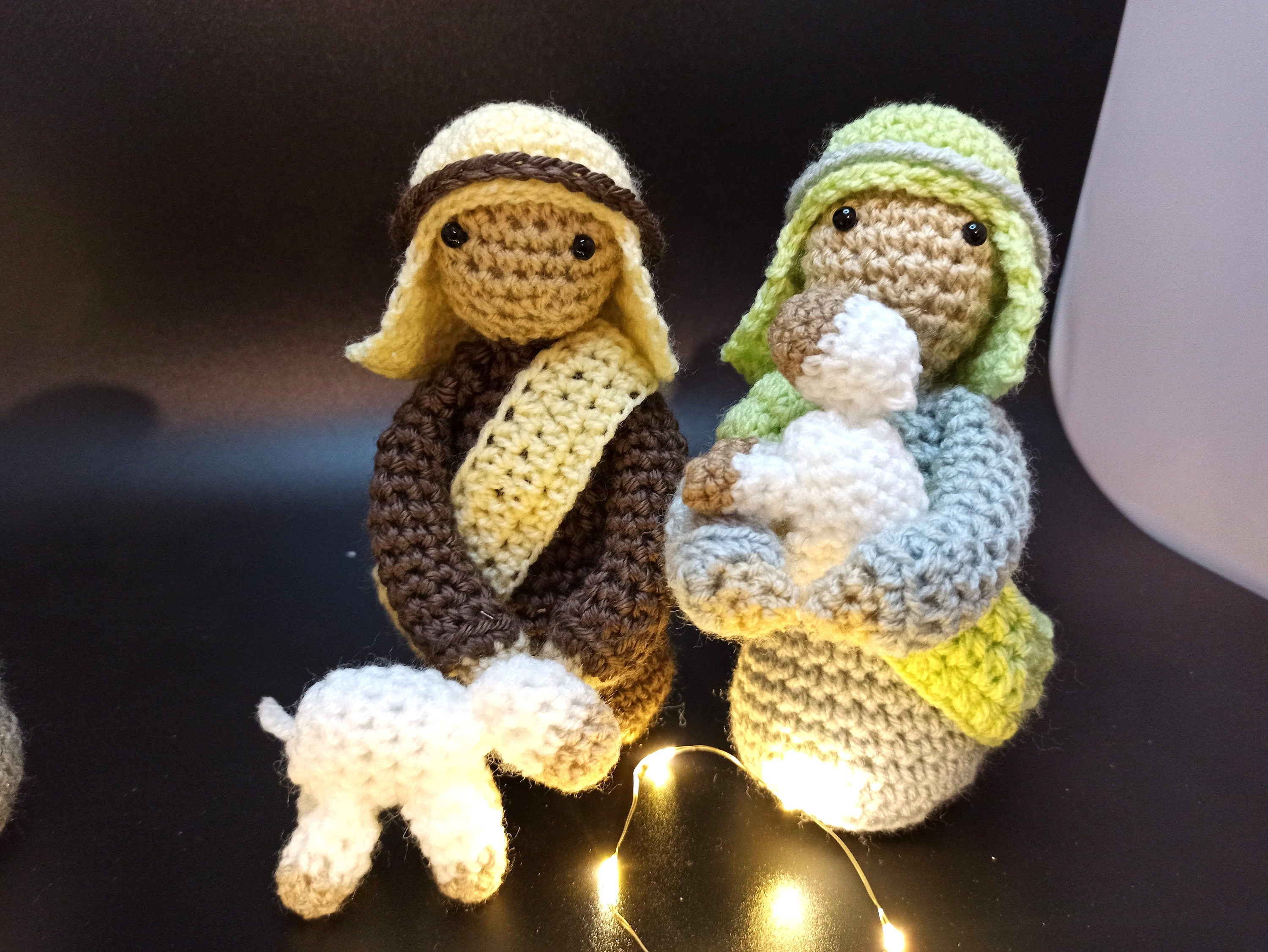 Shepherds and angel nativity set first christmas decor decorations holiday festive season