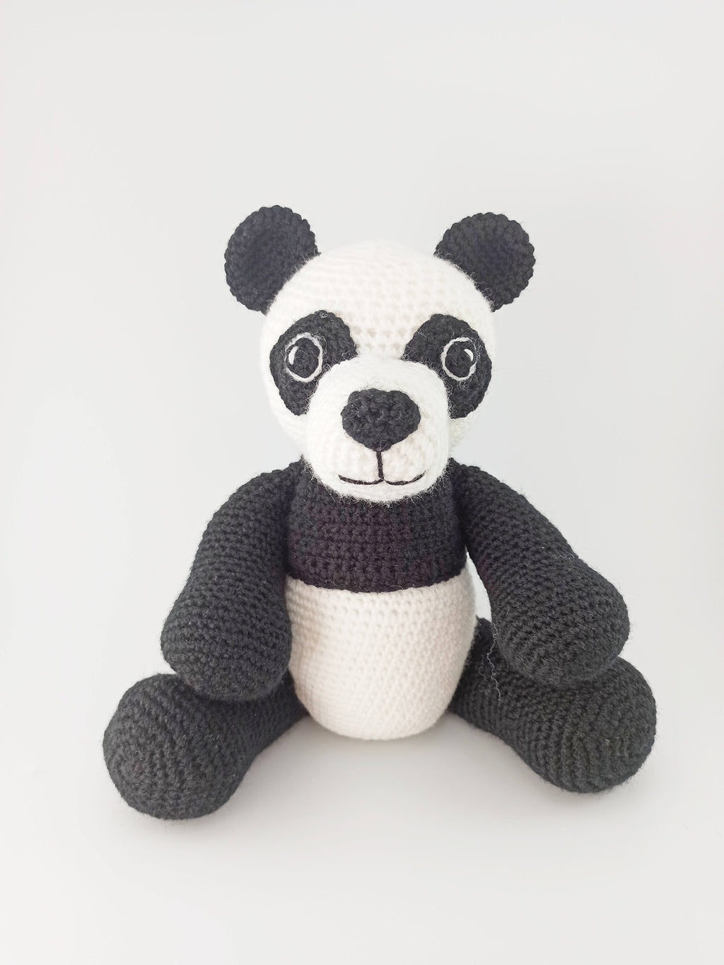 Crochet Panda cuddly toy, Soft toy, stuffed animal, black and white, nursery decor