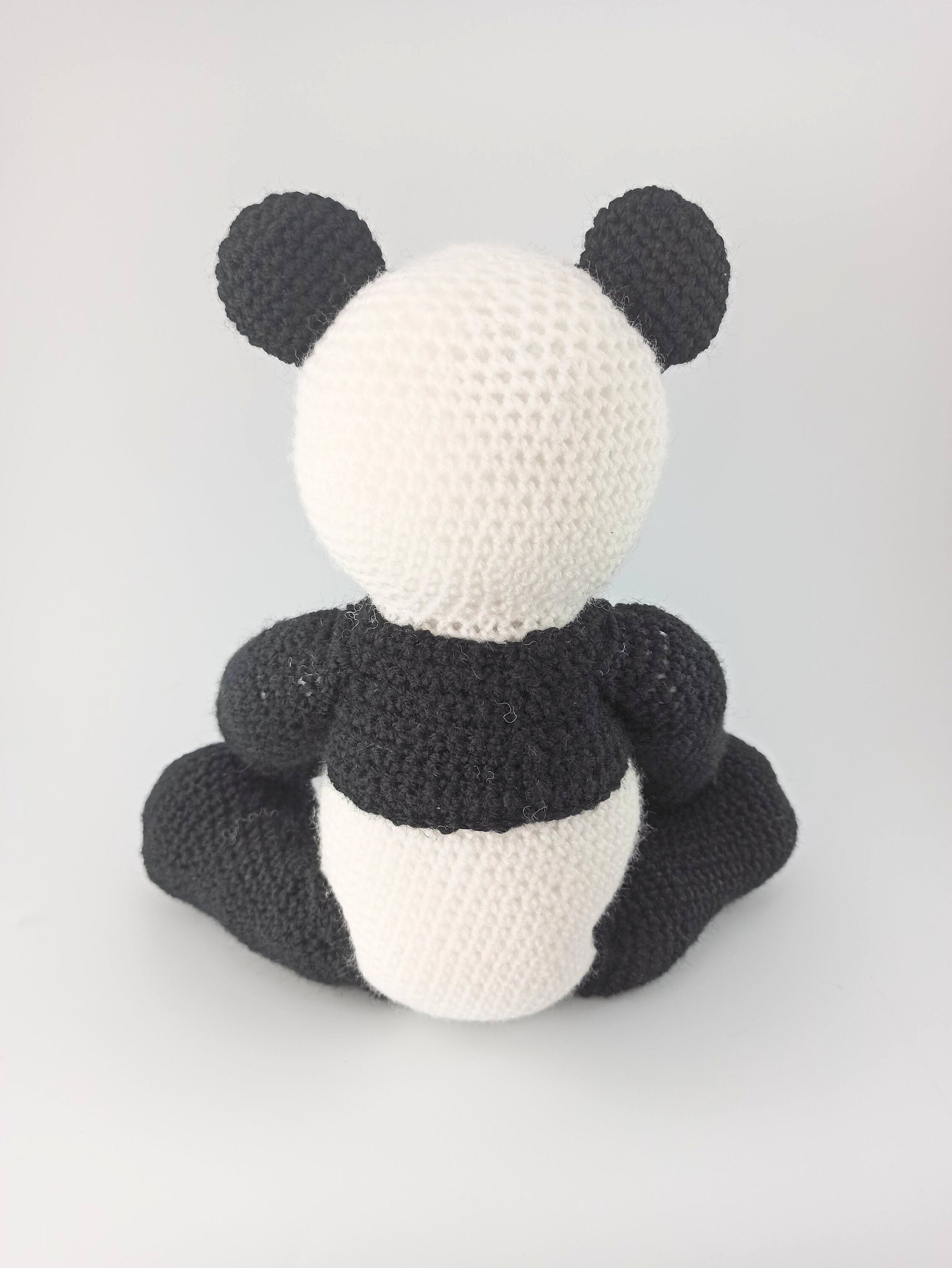 Crochet Panda cuddly toy, Soft toy, stuffed animal, black and white, nursery decor