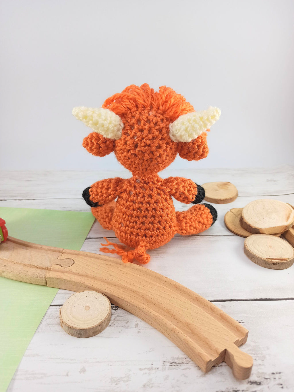 Crochet Highland Cow Plush Toy: Handmade Acrylic Softie