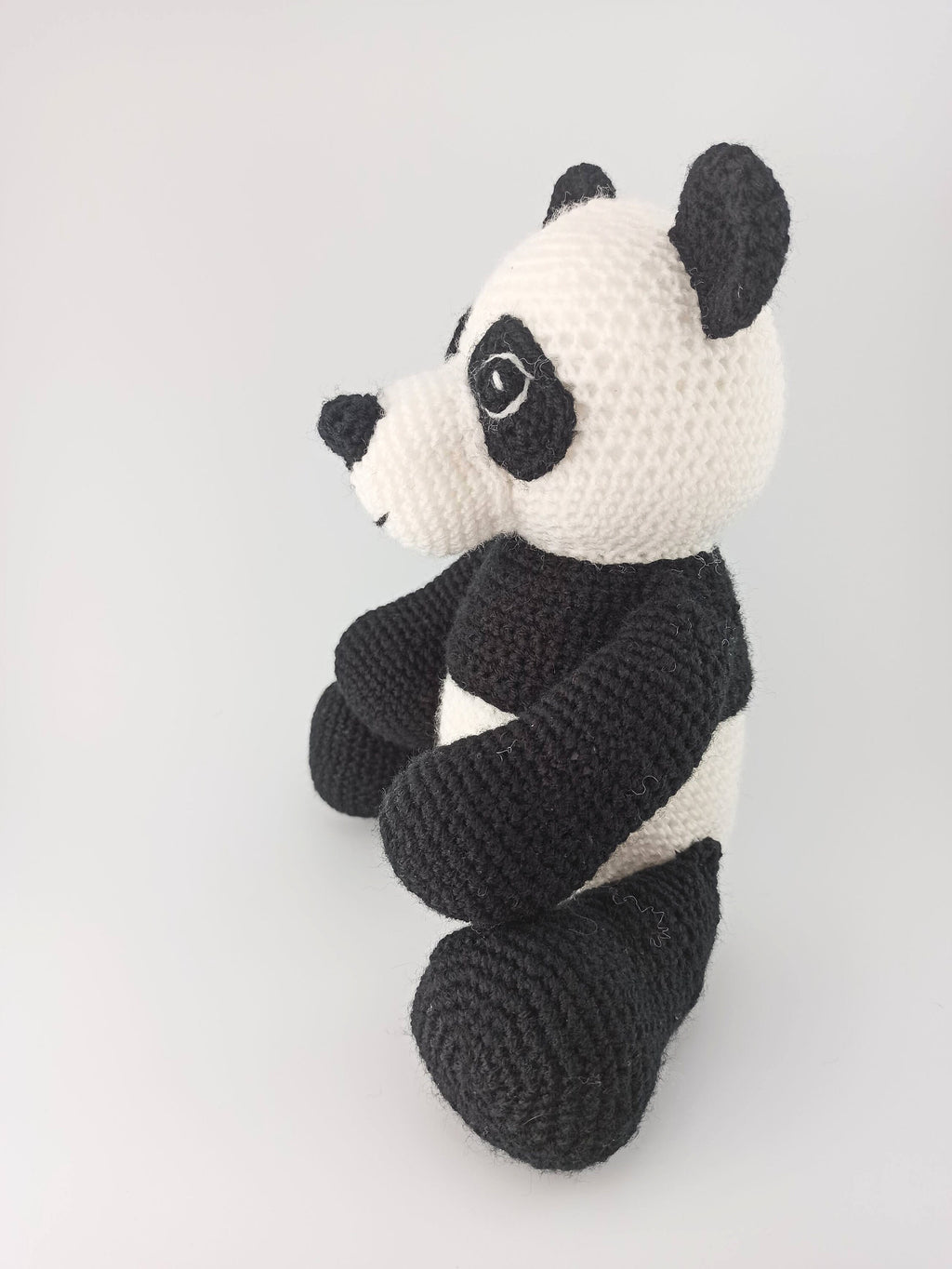Crochet Panda cuddly toy, Soft toy, stuffed animal, black and white, nursery decor