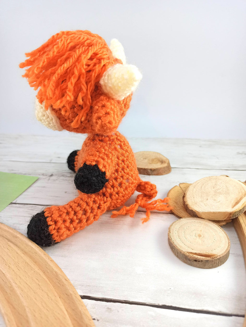Crochet Highland Cow Plush Toy: Handmade Acrylic Softie