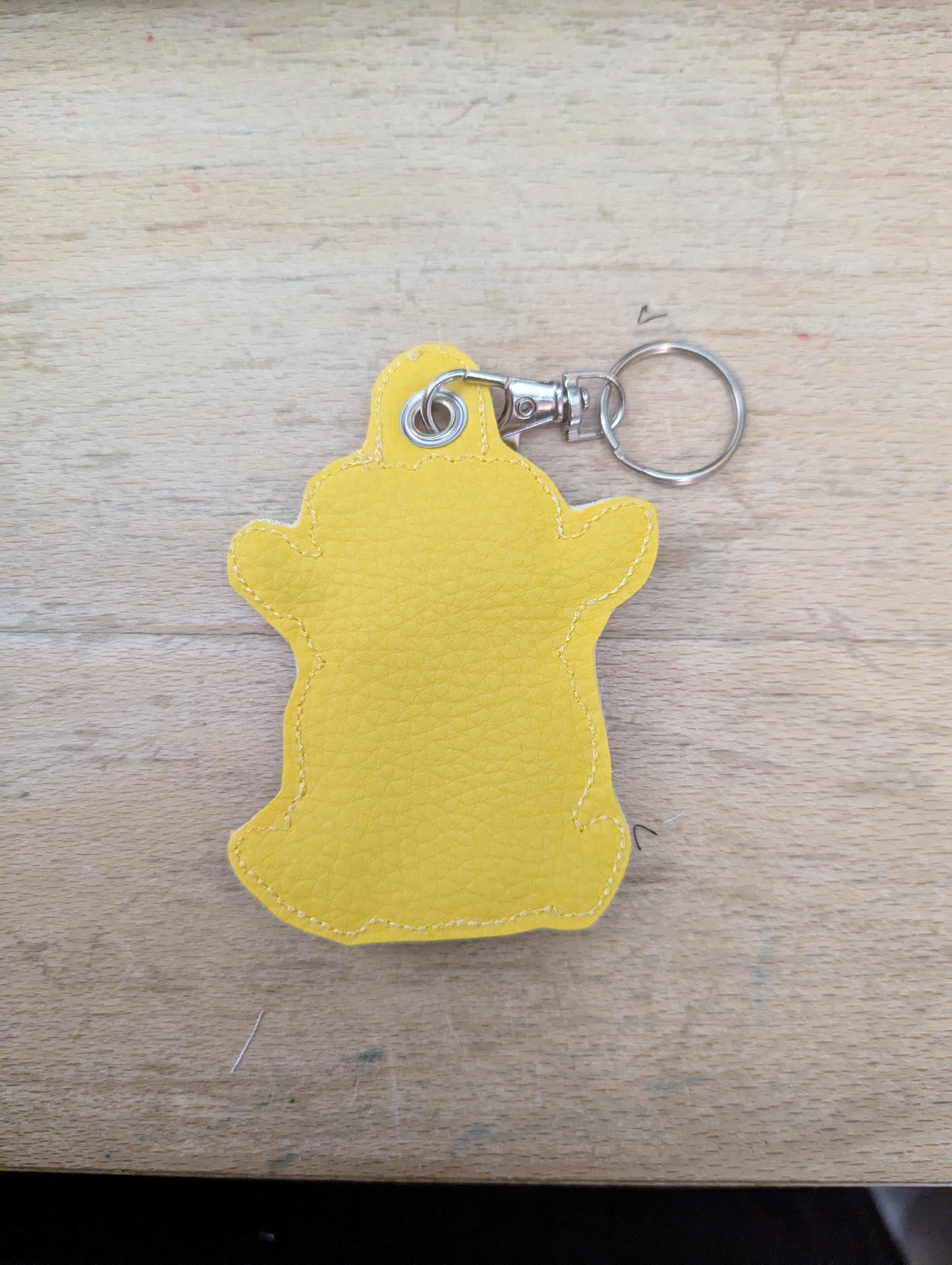 Highland cow keychain, machine embroidered keyring