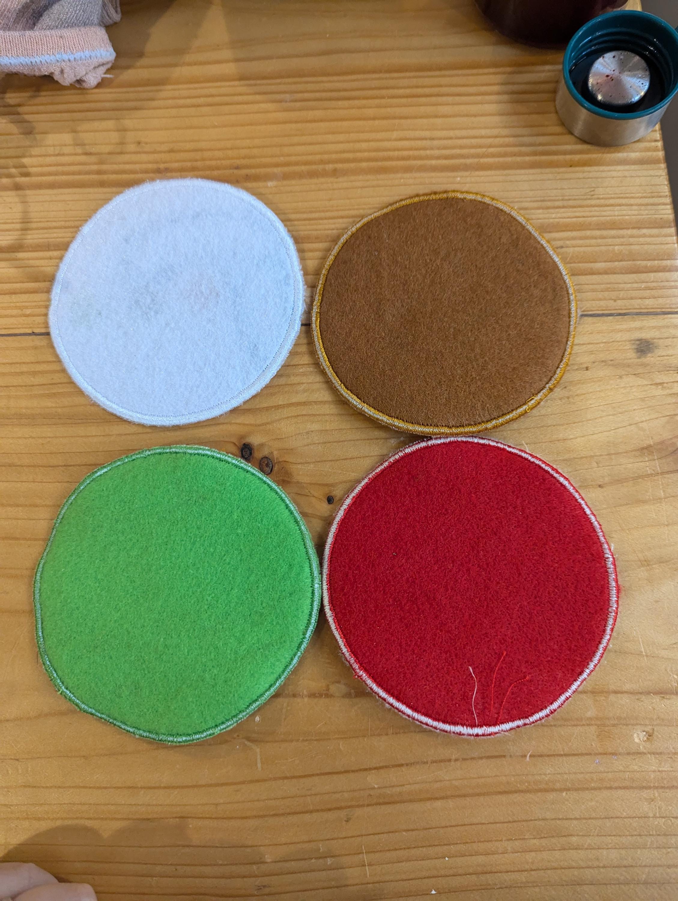Felt Christmas Coasters: Santa, Snowman, Elf, Gingerbread - Set of 4