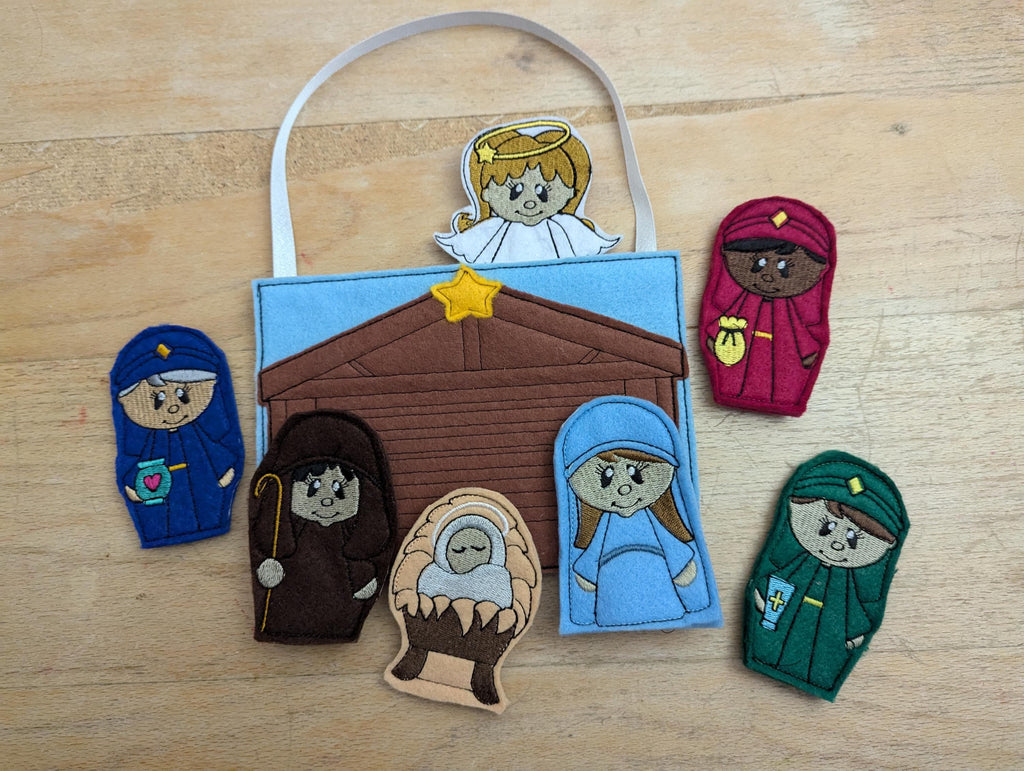 Felt Nativity Finger Puppet Set: Christmas Story Role Play