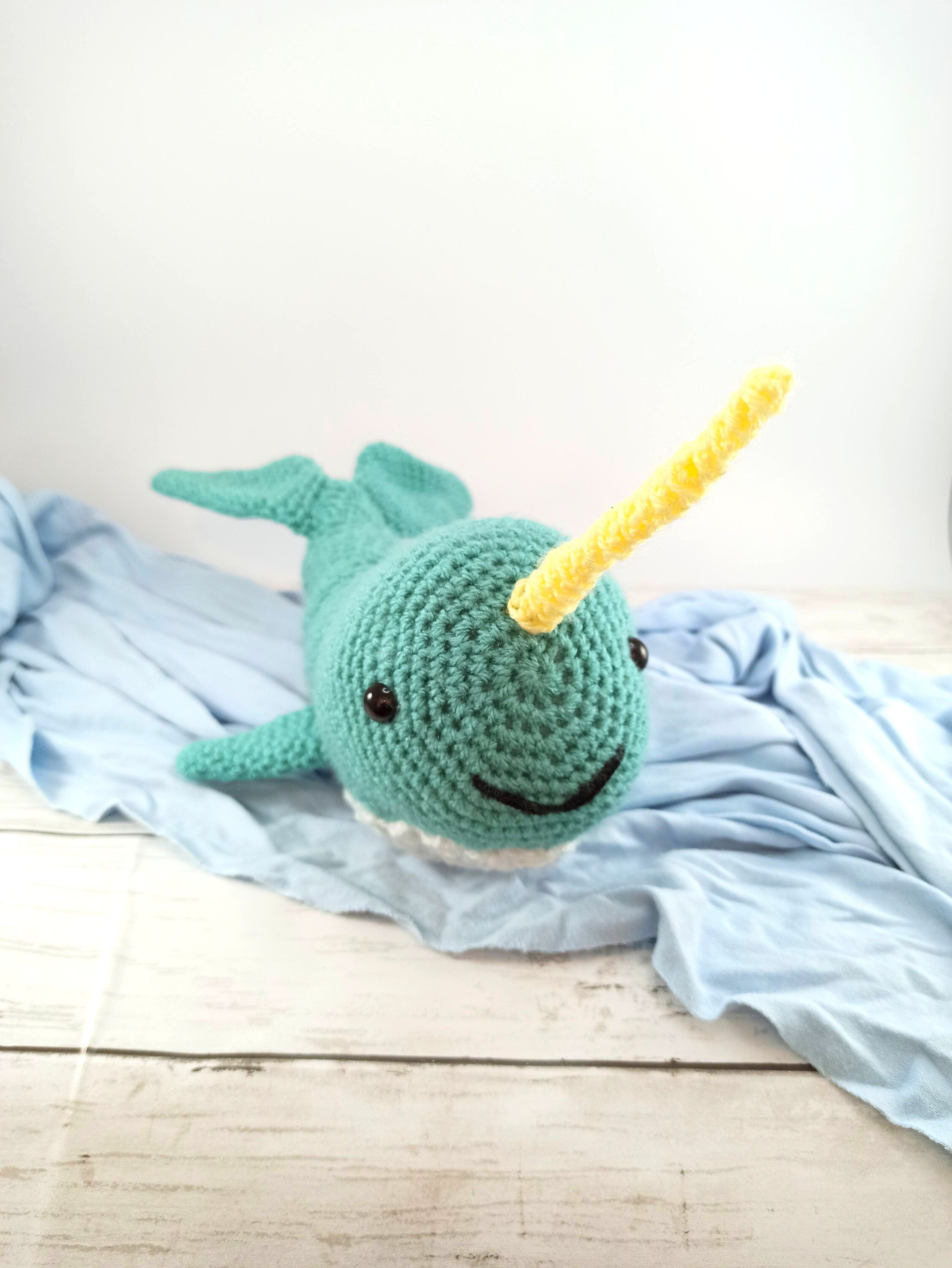 Crochet Narwhal Plush: Handmade Stuffed Sea Creature Toy