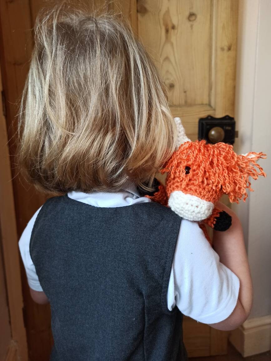 Crochet Highland Cow Plush Toy: Handmade Acrylic Softie