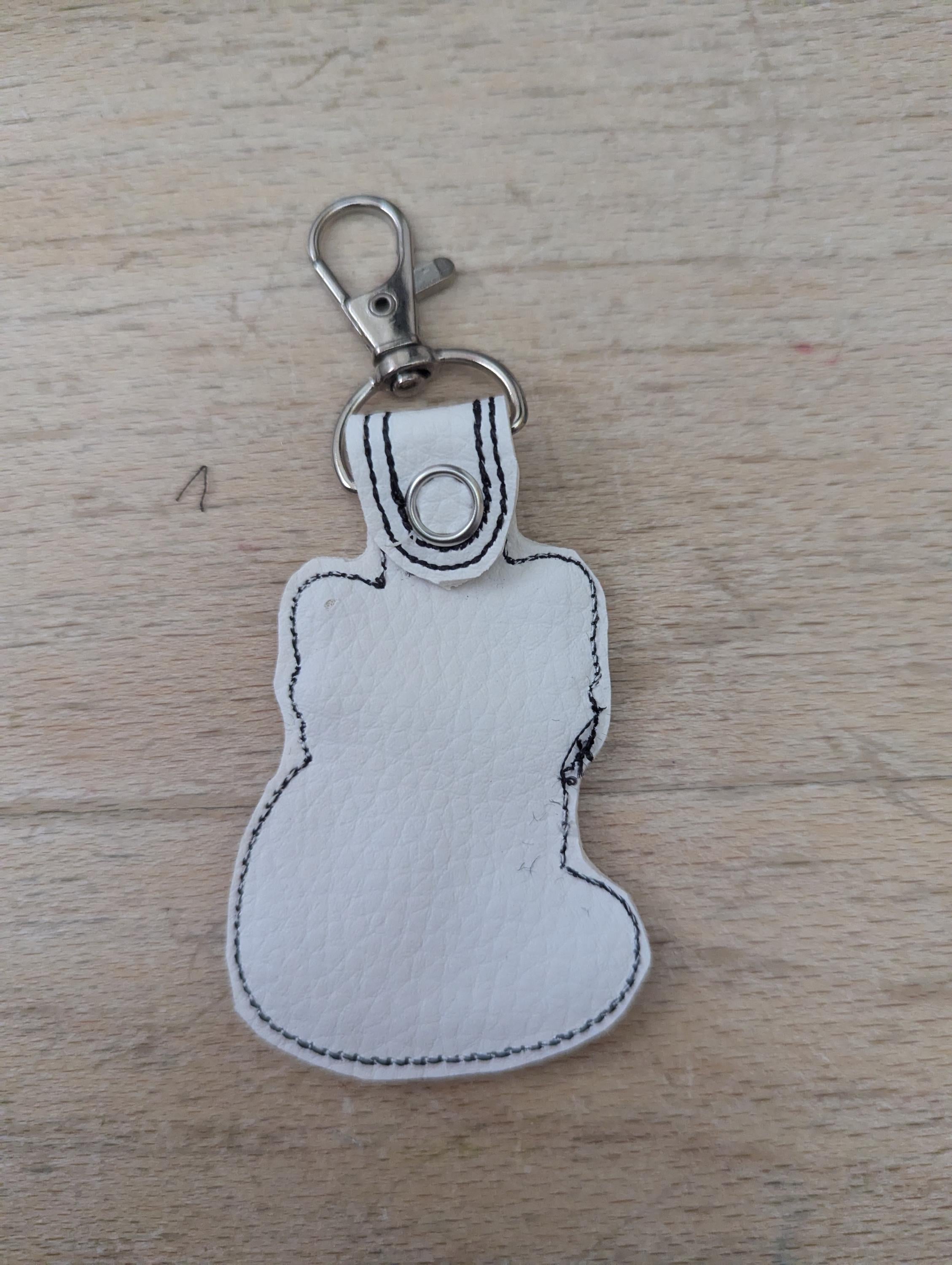 Red Panda keychain, machine embroidered keyring
