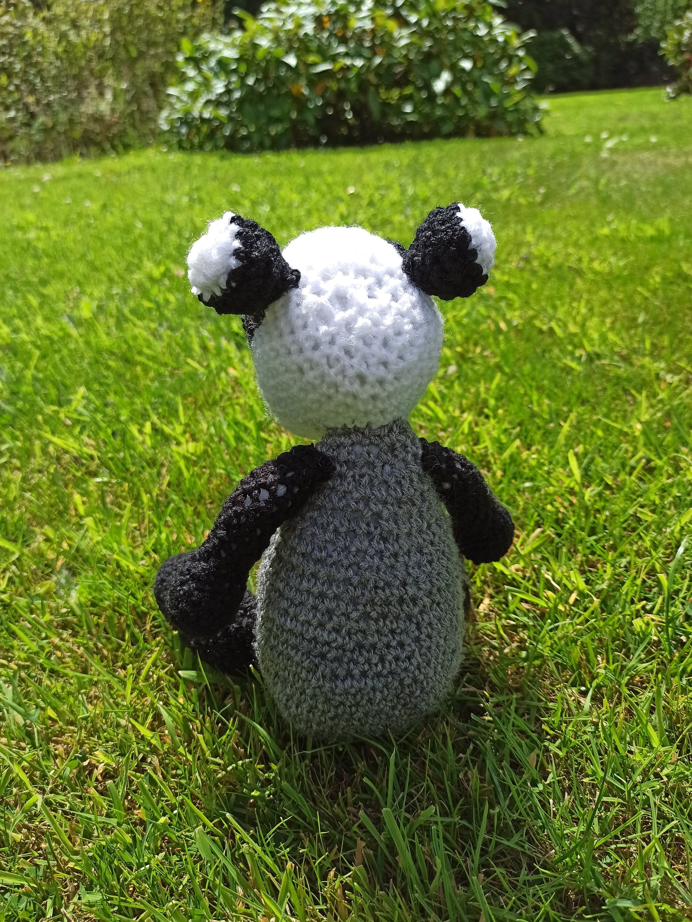Cuddly Badger crochet soft toy, plush, handmade, plushies softies stuffed woodland decor gift children