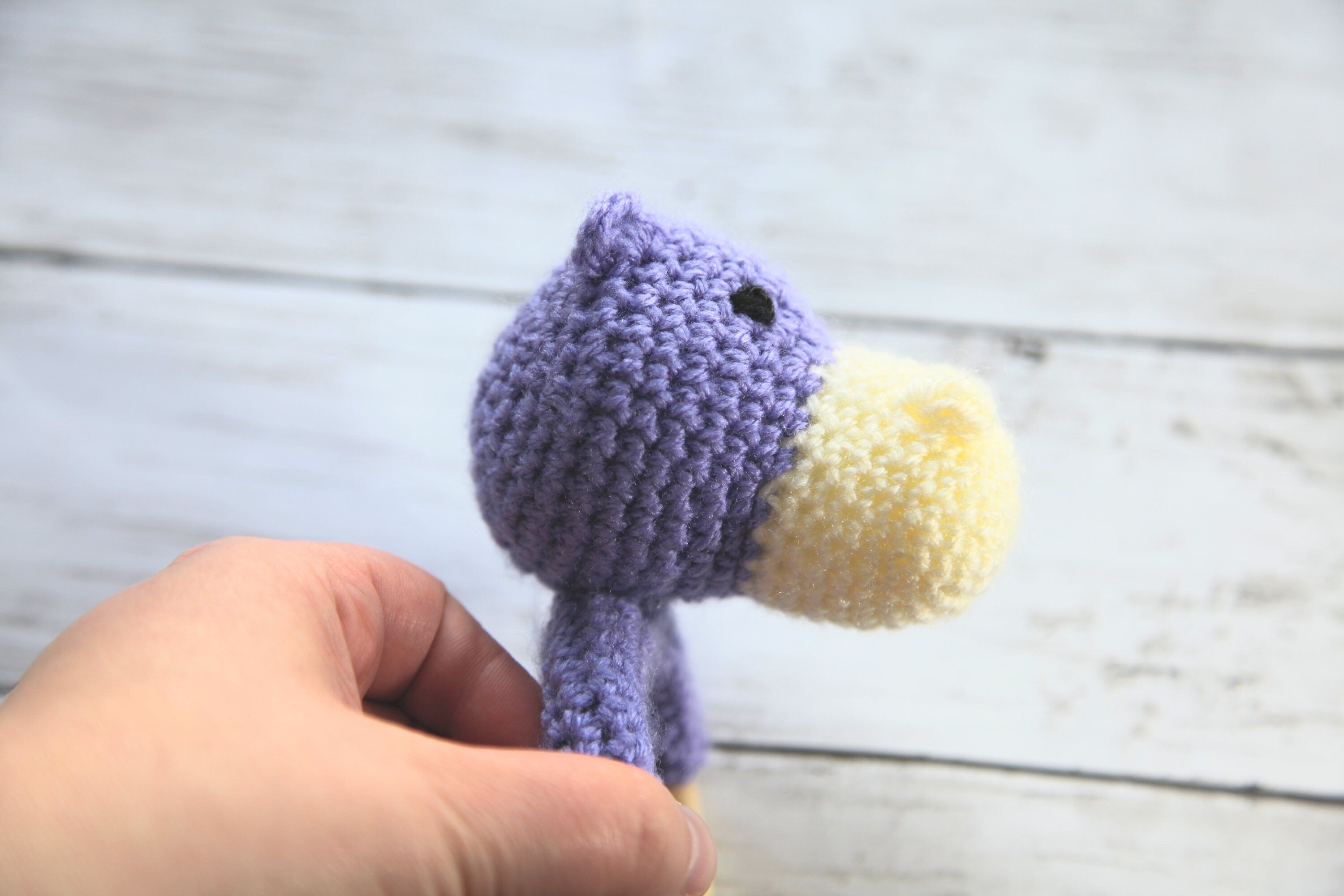 Crochet Hippo Teething Ring: Wooden Rattle, Newborn Gift