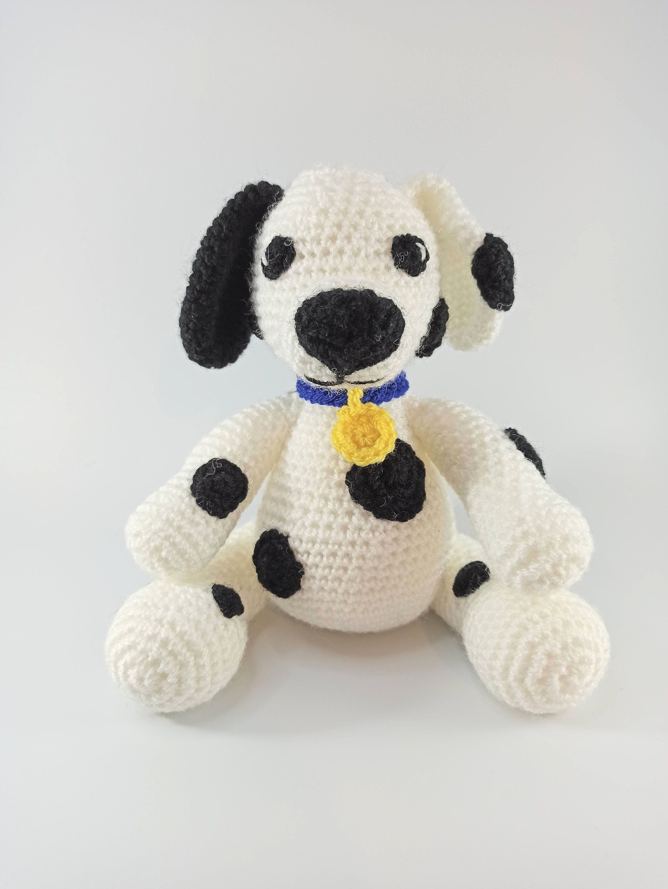 Crochet Dalmation soft toy, dog cuddly toy, stuffed animal, plush gift