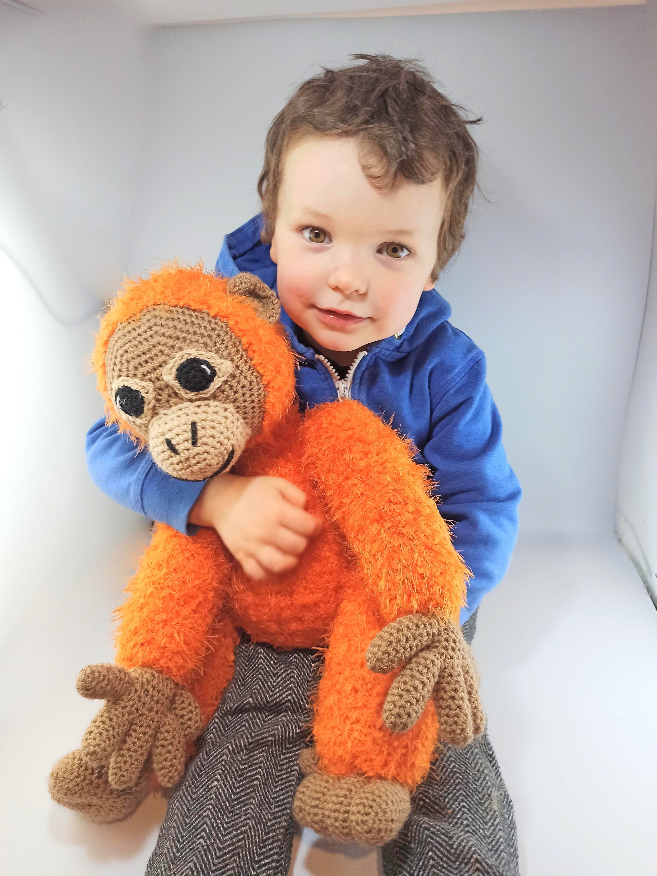 Large cuddly orangutan, donation to charity, soft toy, large stuffed animal,