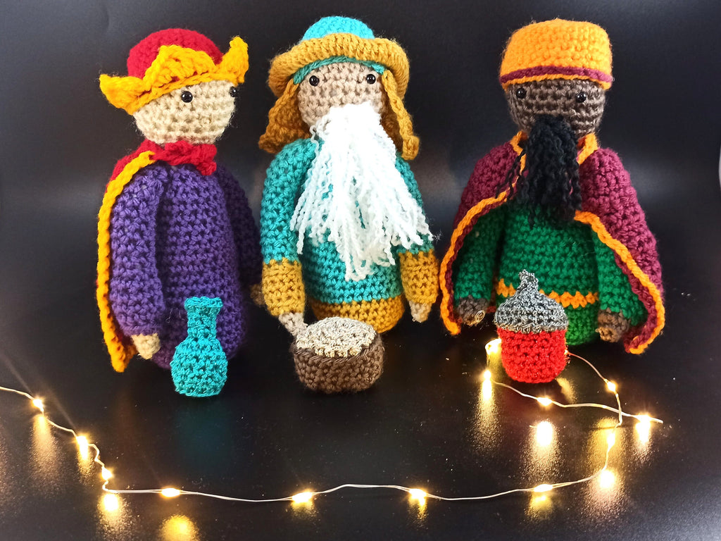 Crochet Nativity Set: Handmade Three Wise Men Christmas Decor